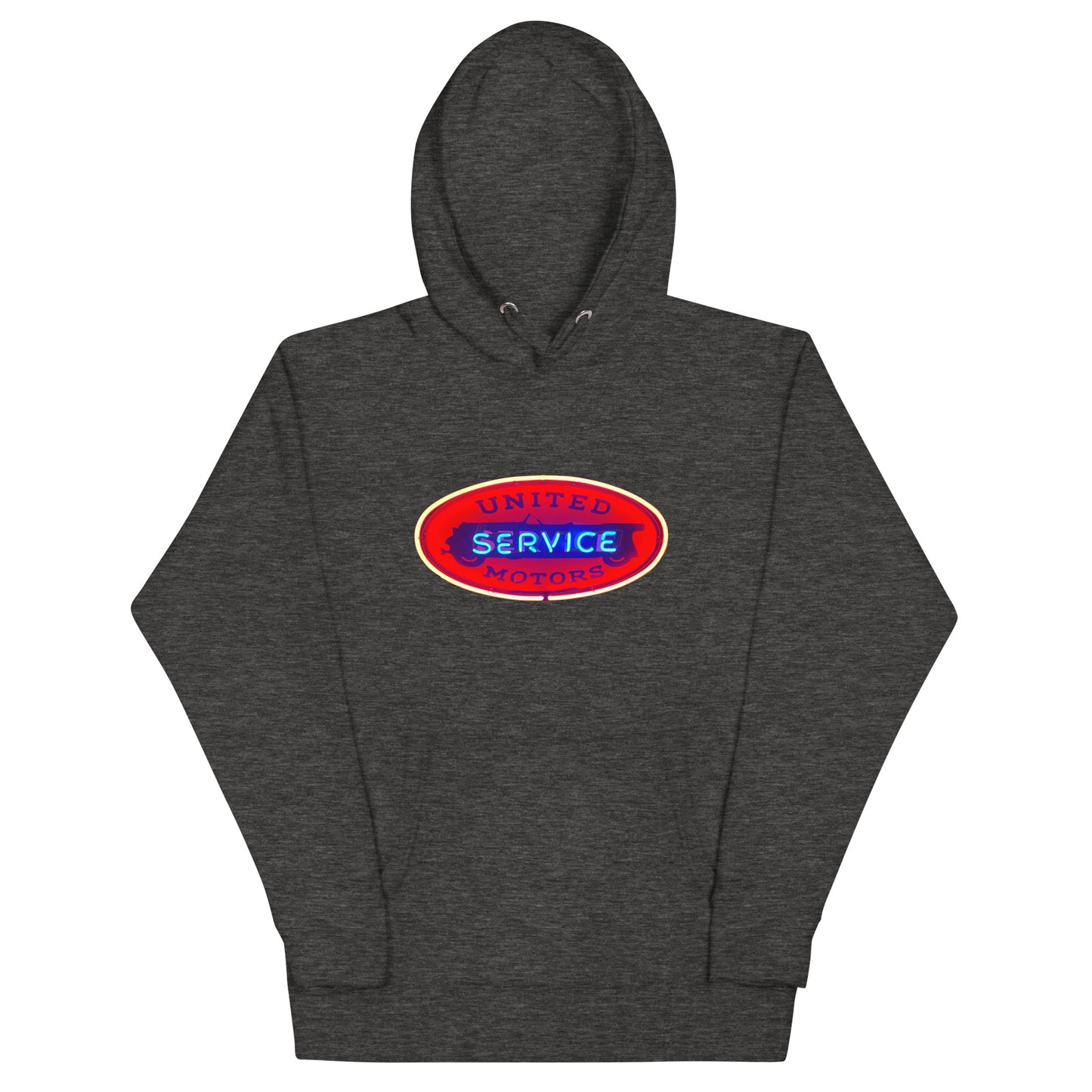 Vintage United Service Motor Neon Style Lit Unisex Hoodie