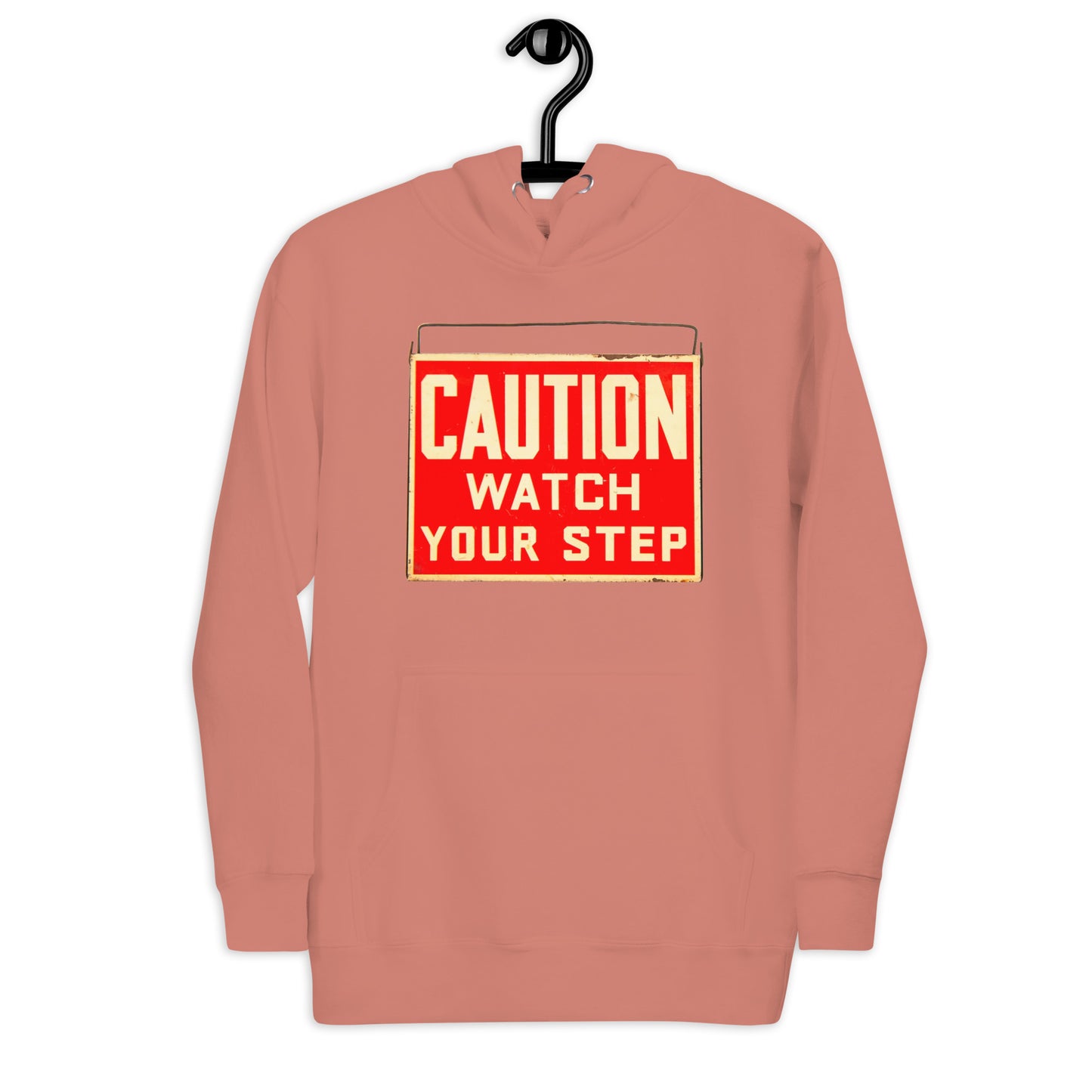 Vintage Wire Hung Caution Sign Unisex Hoodie