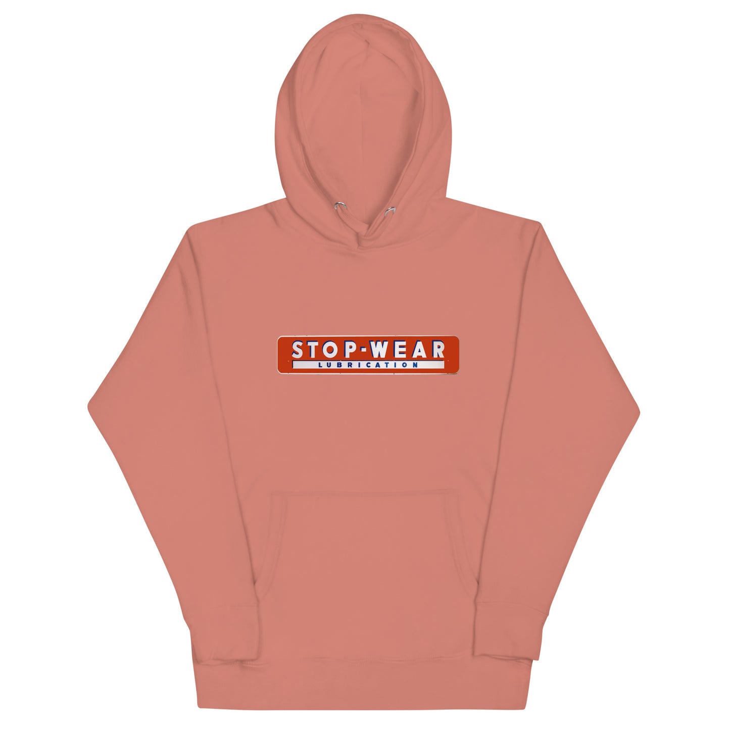 Retro Stop Wear Lube Painted Sign Unisex Hoodie