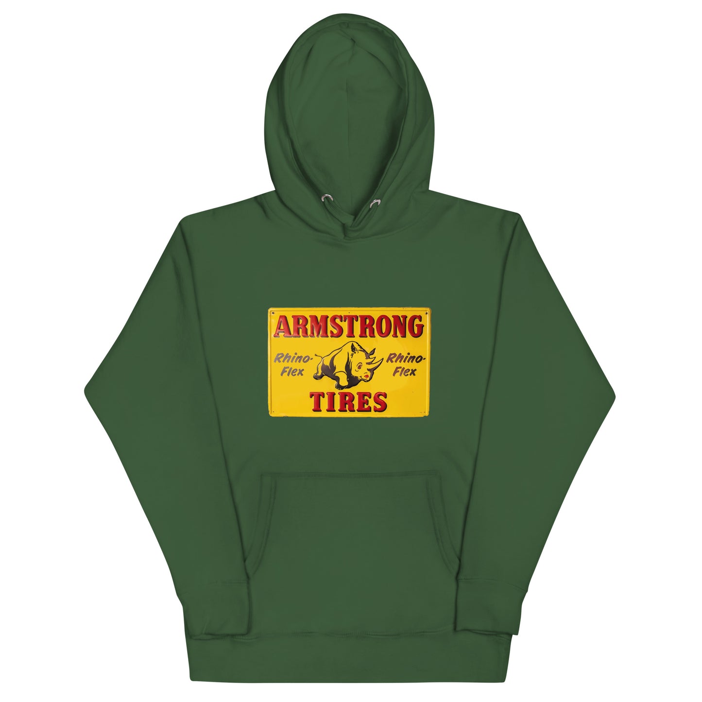 Retro Rhino Tire Sign Tin Style Unisex Hoodie