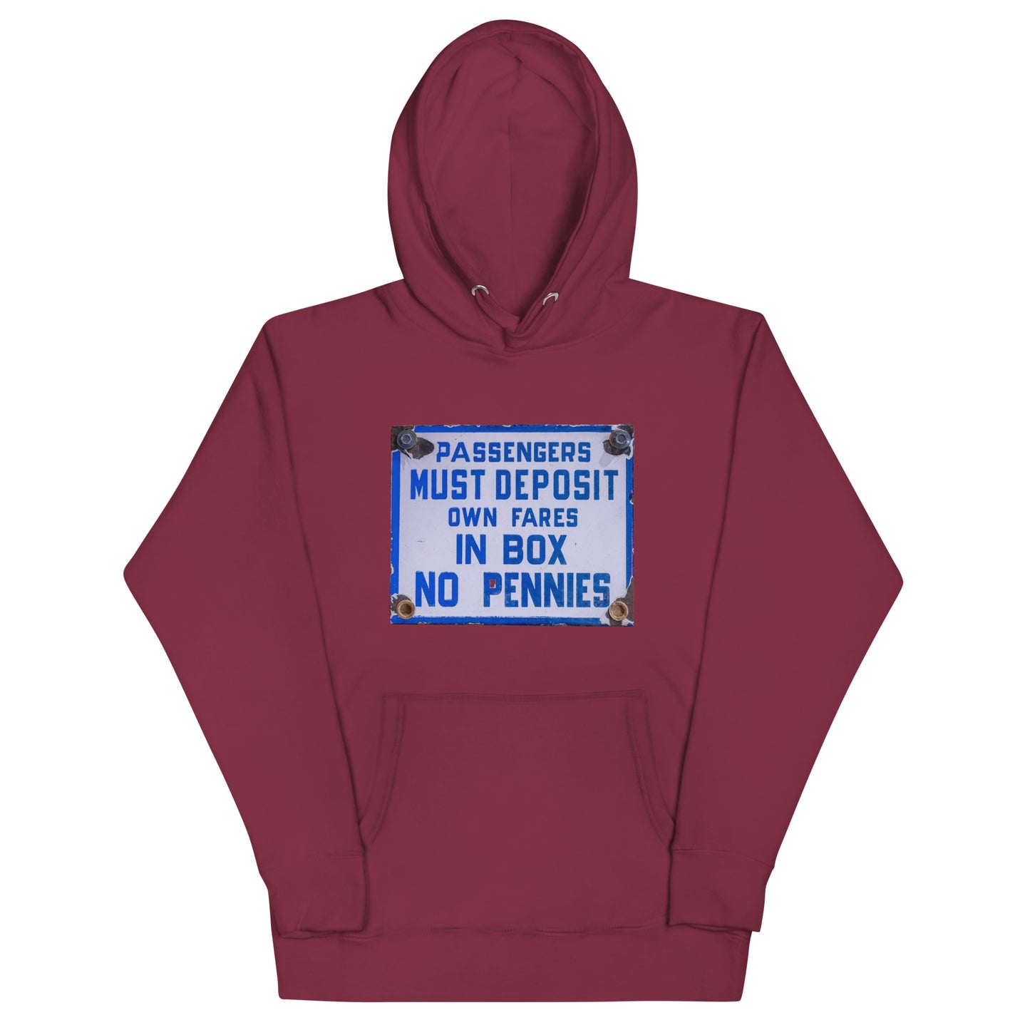 Vintage Passenger Fare Sign Unisex Hoodie