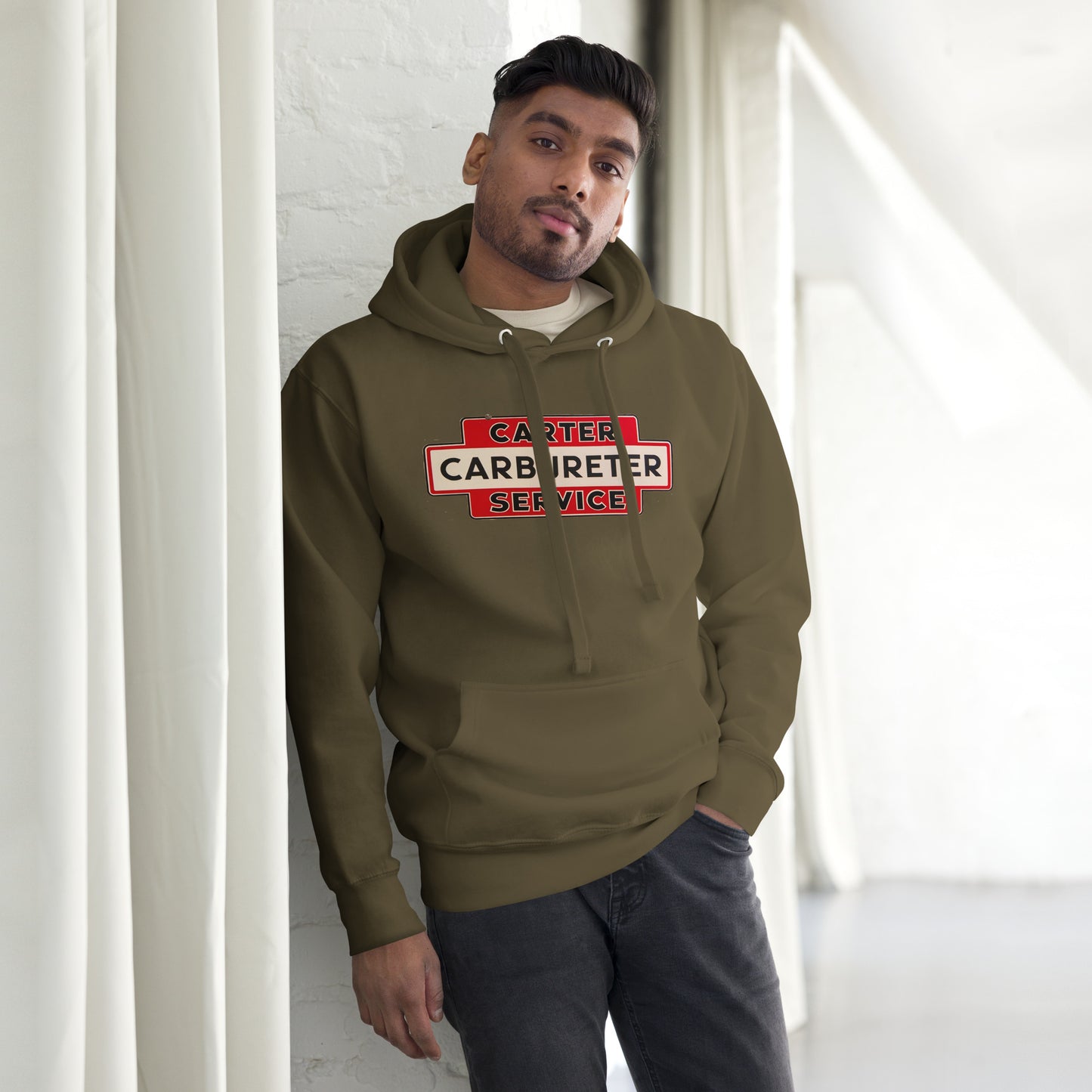 Carter Carbs Tin Style Shop Sign Unisex Hoodie