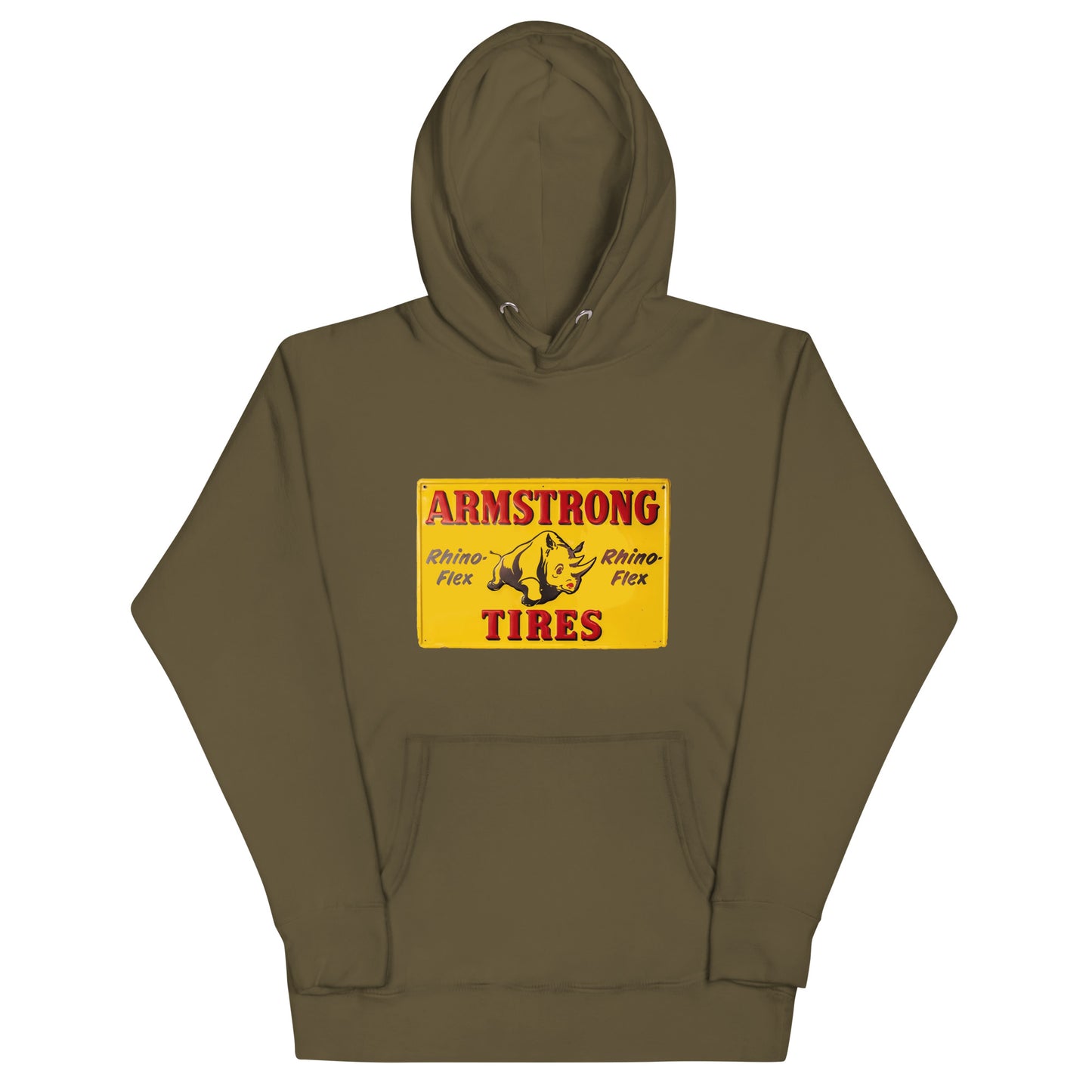 Retro Rhino Tire Sign Tin Style Unisex Hoodie