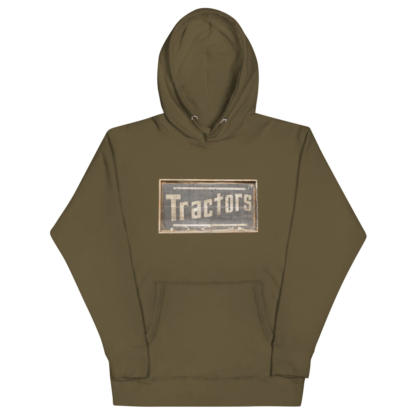 Retro Tractors Sign Wood Style Unisex Hoodie