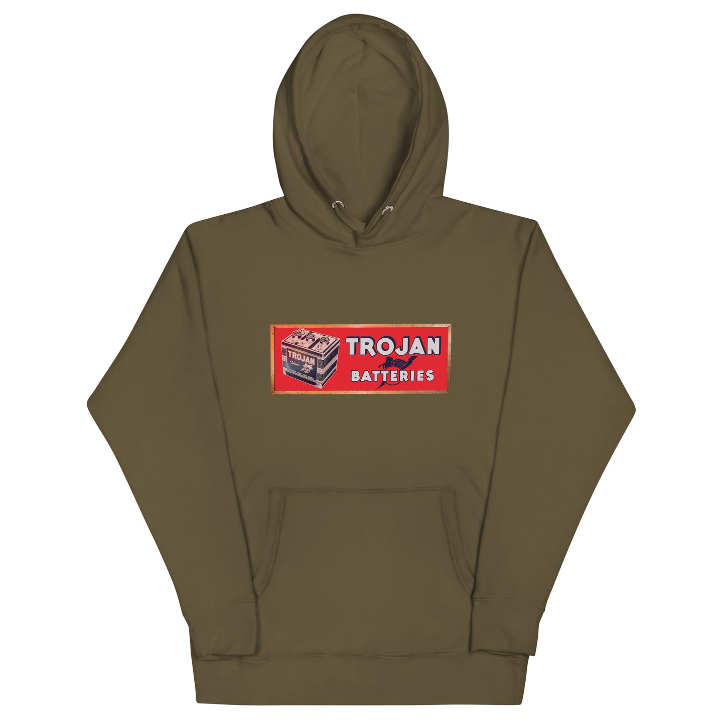 Vintage Trojan Battery Sign Unisex Hoodie