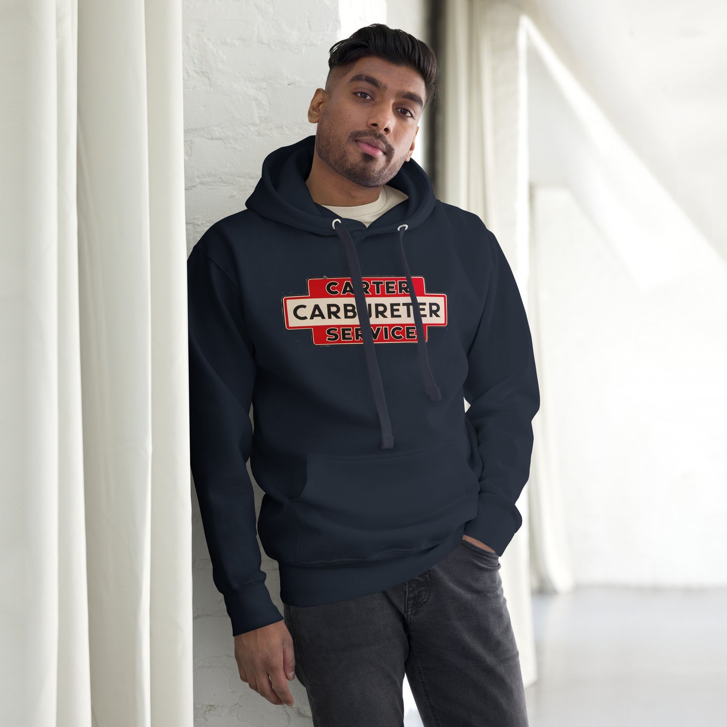 Carter Carbs Tin Style Shop Sign Unisex Hoodie