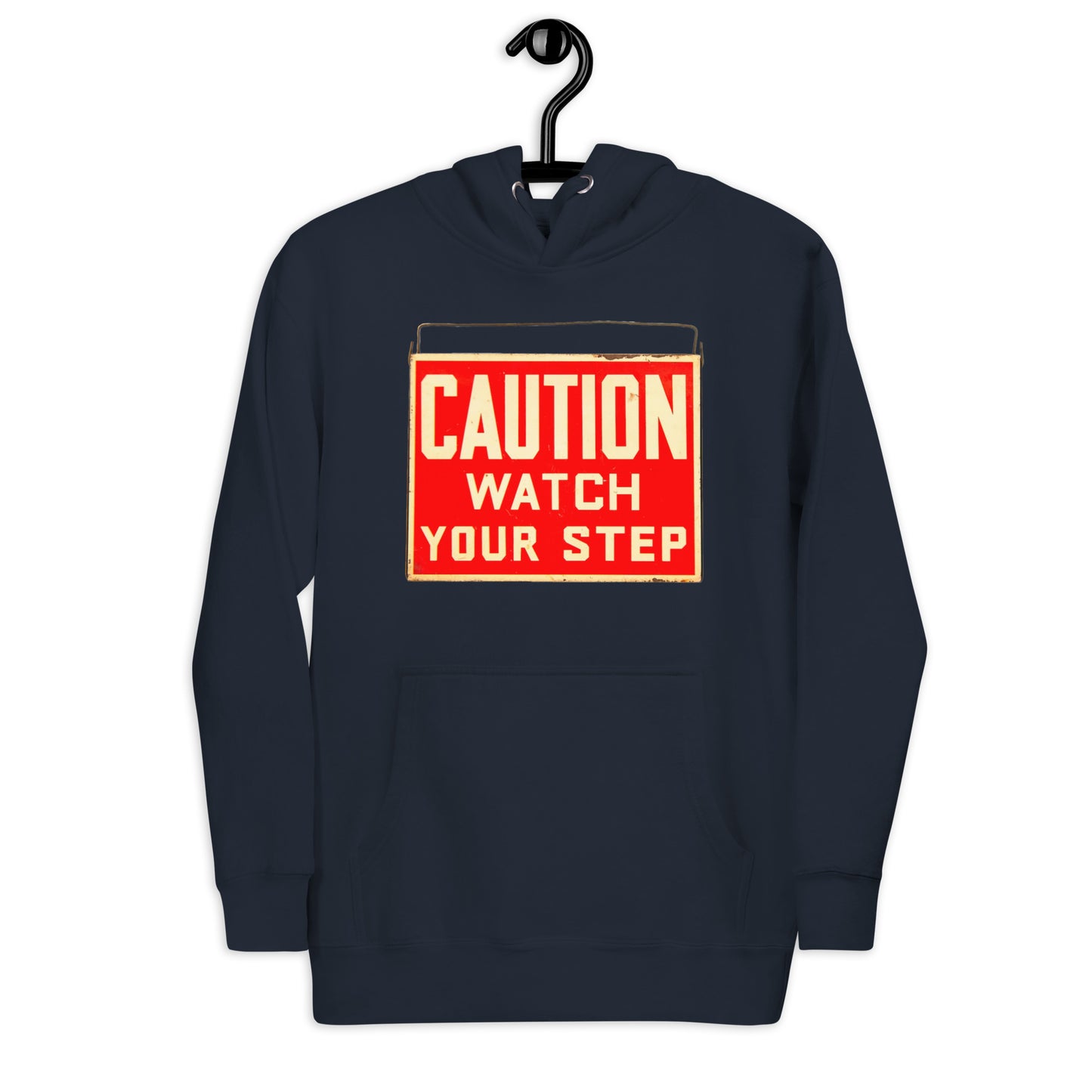 Vintage Wire Hung Caution Sign Unisex Hoodie