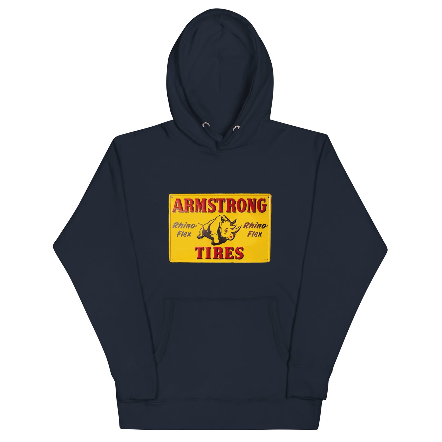 Retro Rhino Tire Sign Tin Style Unisex Hoodie