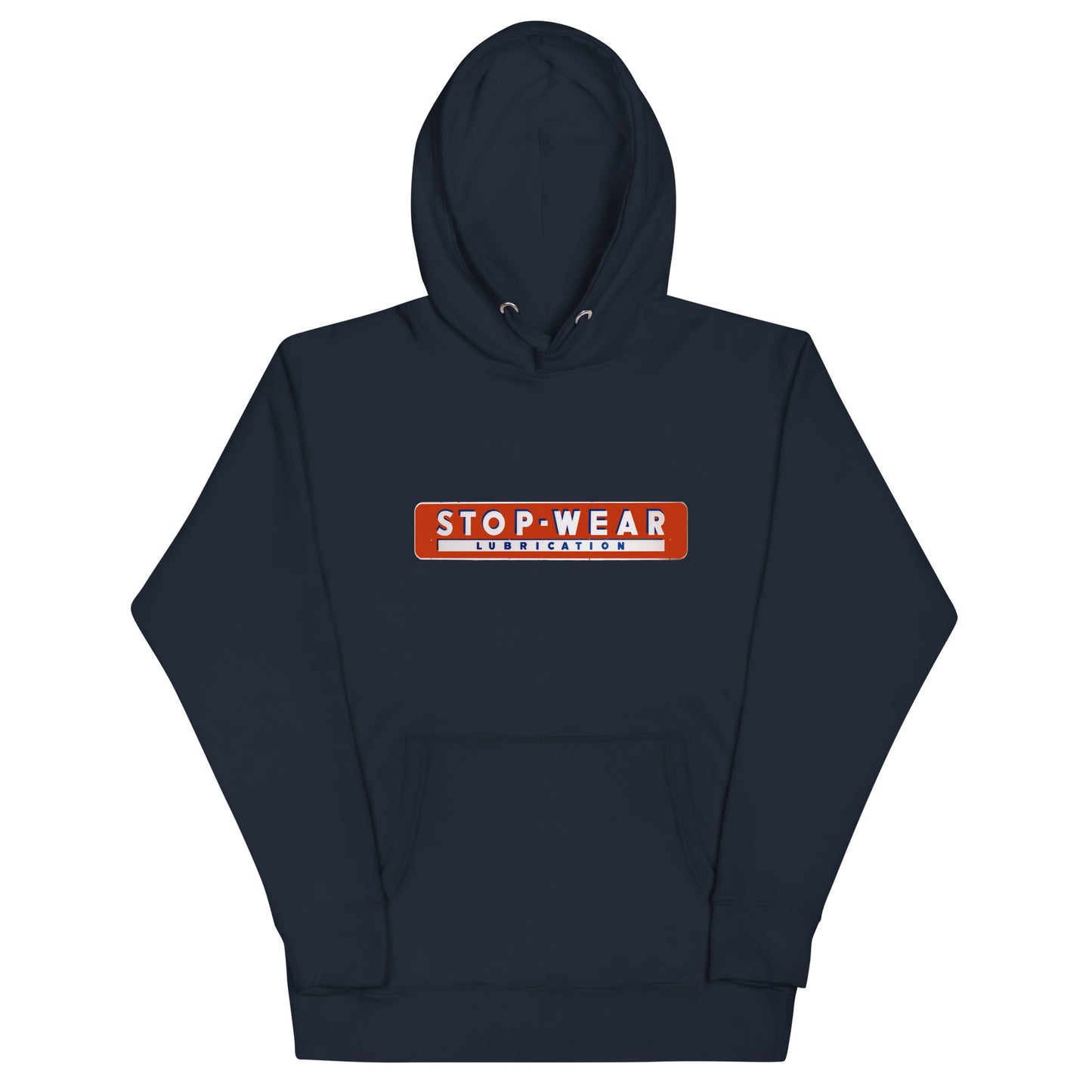 Retro Stop Wear Lube Painted Sign Unisex Hoodie