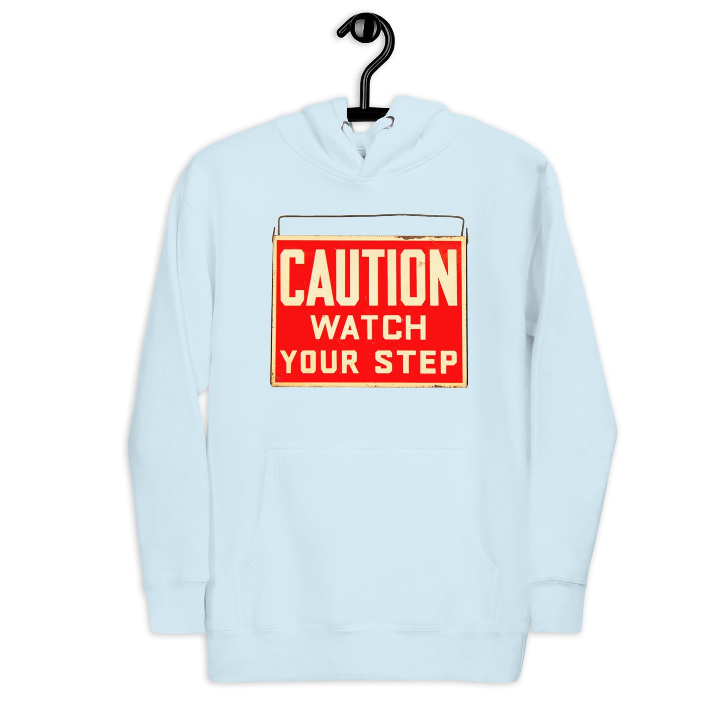 Vintage Wire Hung Caution Sign Unisex Hoodie