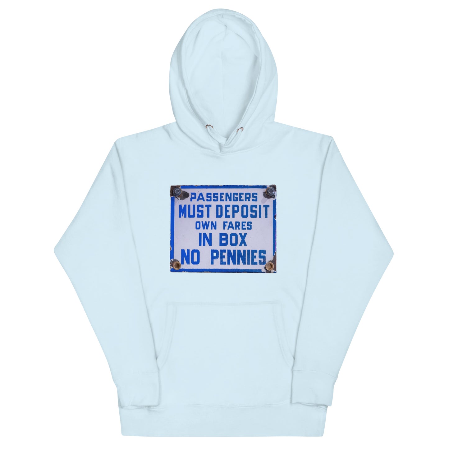 Vintage Passenger Fare Sign Unisex Hoodie