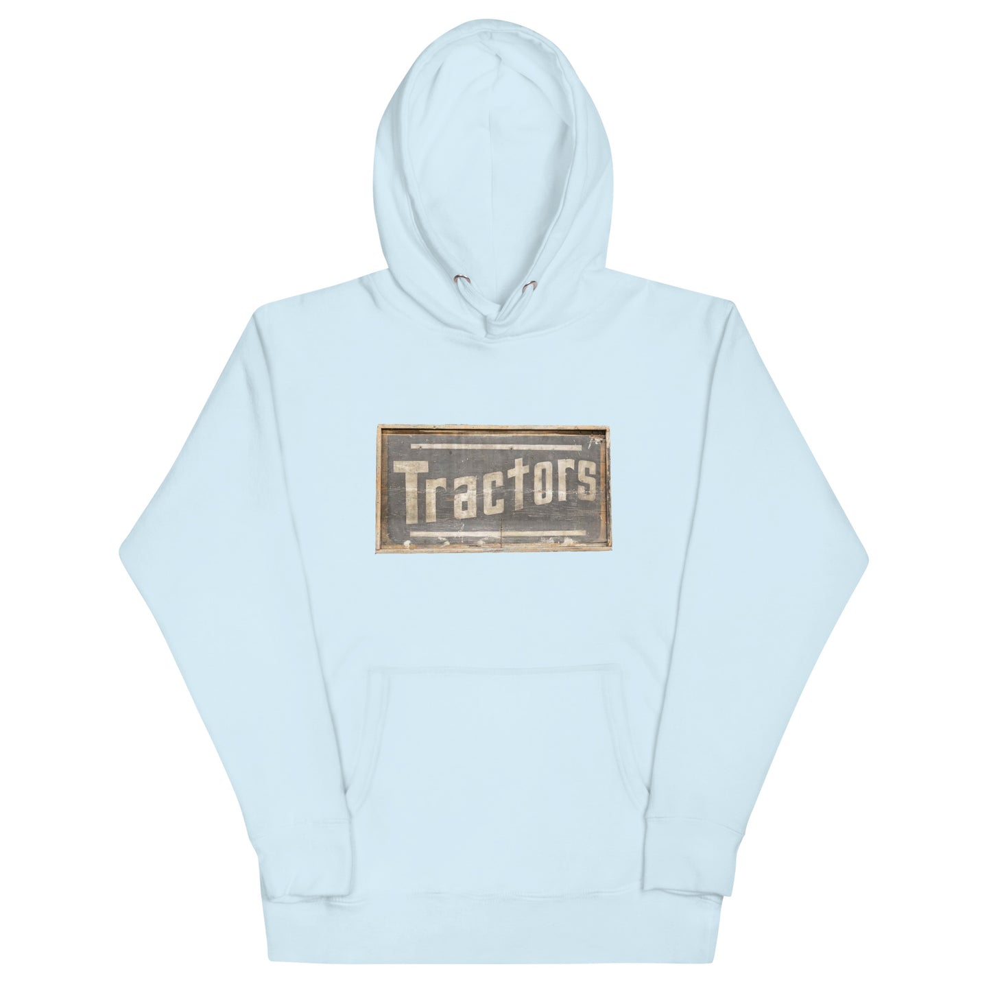 Retro Tractors Sign Wood Style Unisex Hoodie