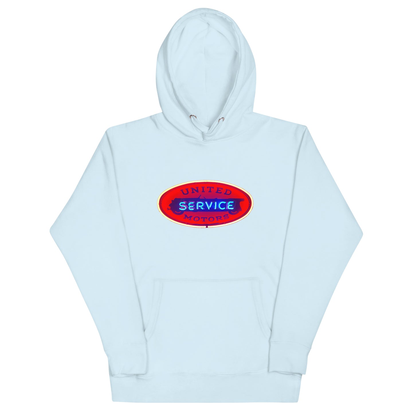 Vintage United Service Motor Neon Style Lit Unisex Hoodie