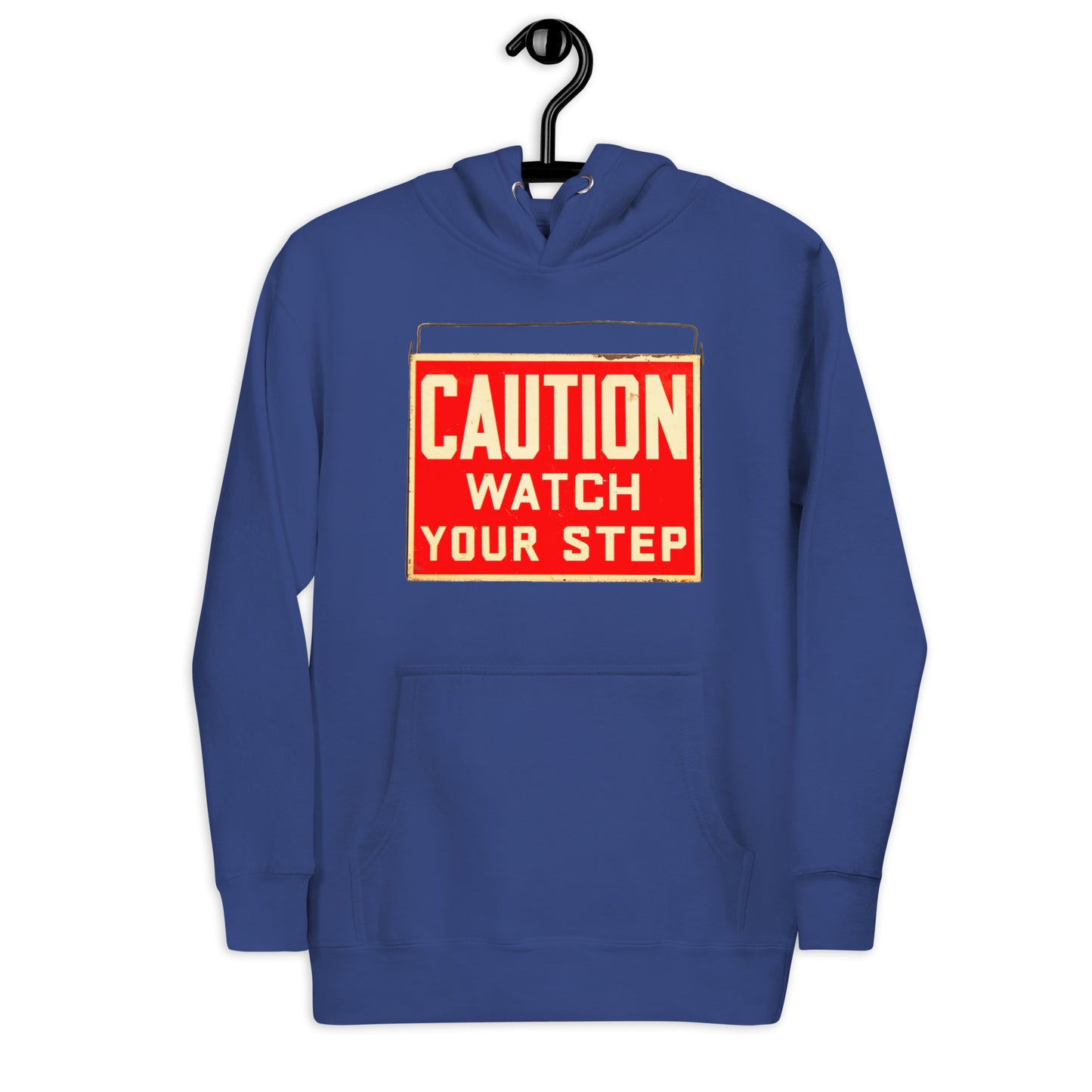 Vintage Wire Hung Caution Sign Unisex Hoodie