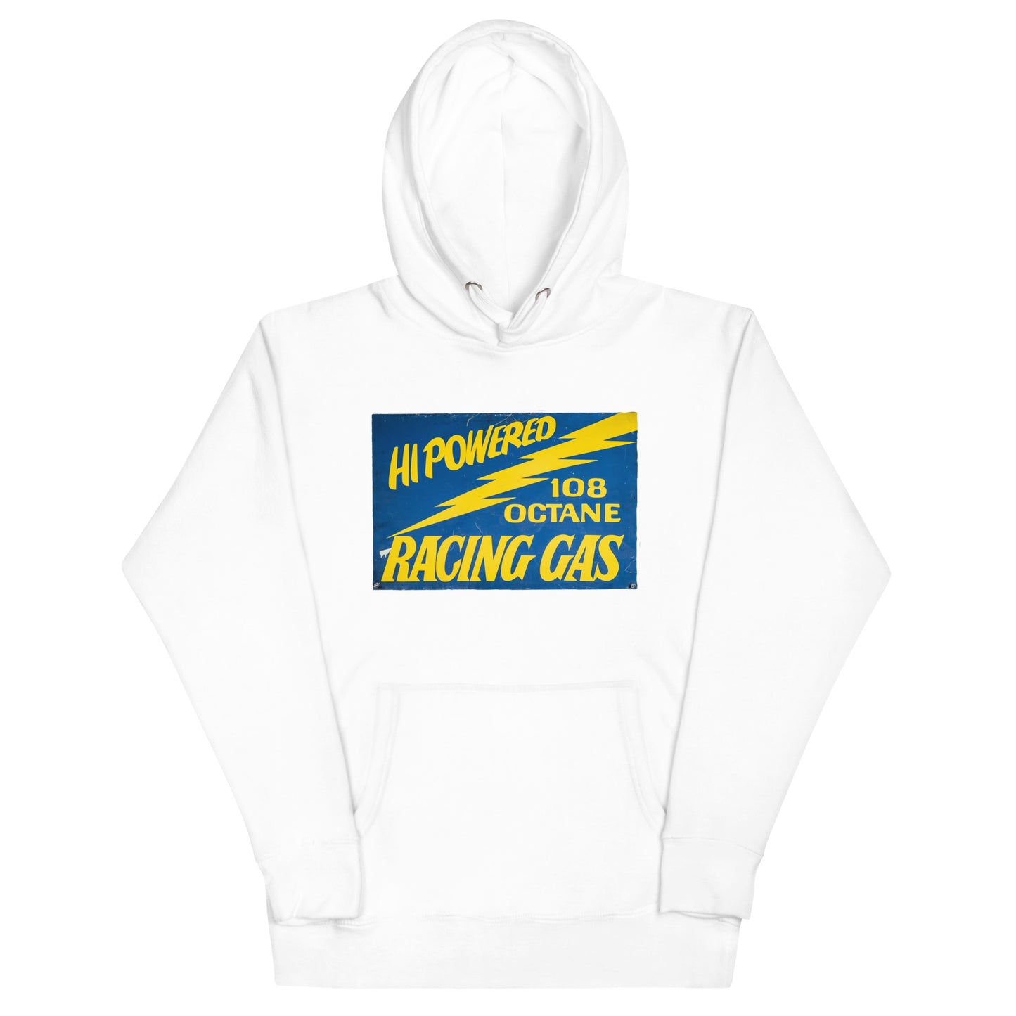 Vintage Racing Gas 108 Octane Porcelain Style Unisex Hoodie