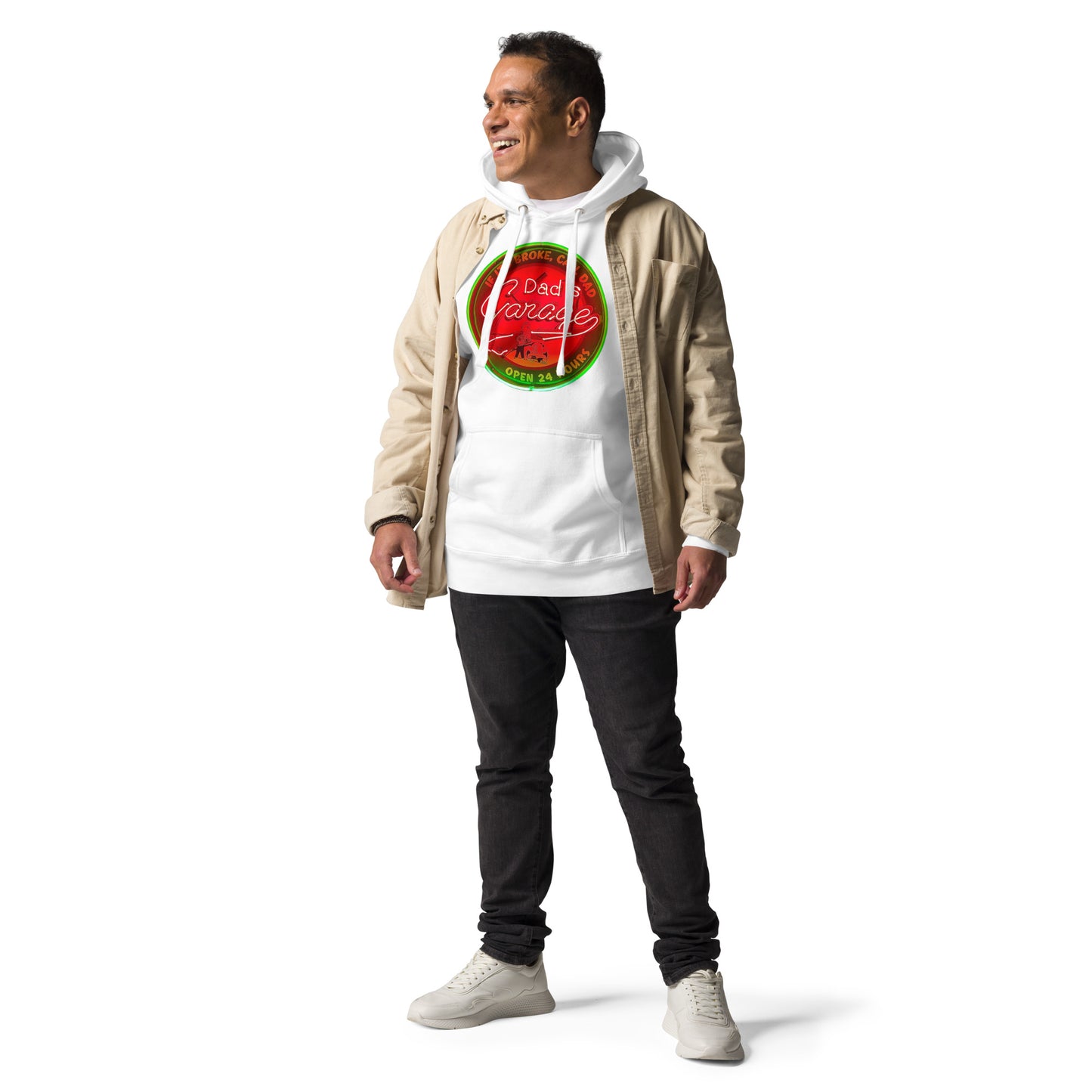 Dads Garage Retro Neon Sign Unisex Hoodie