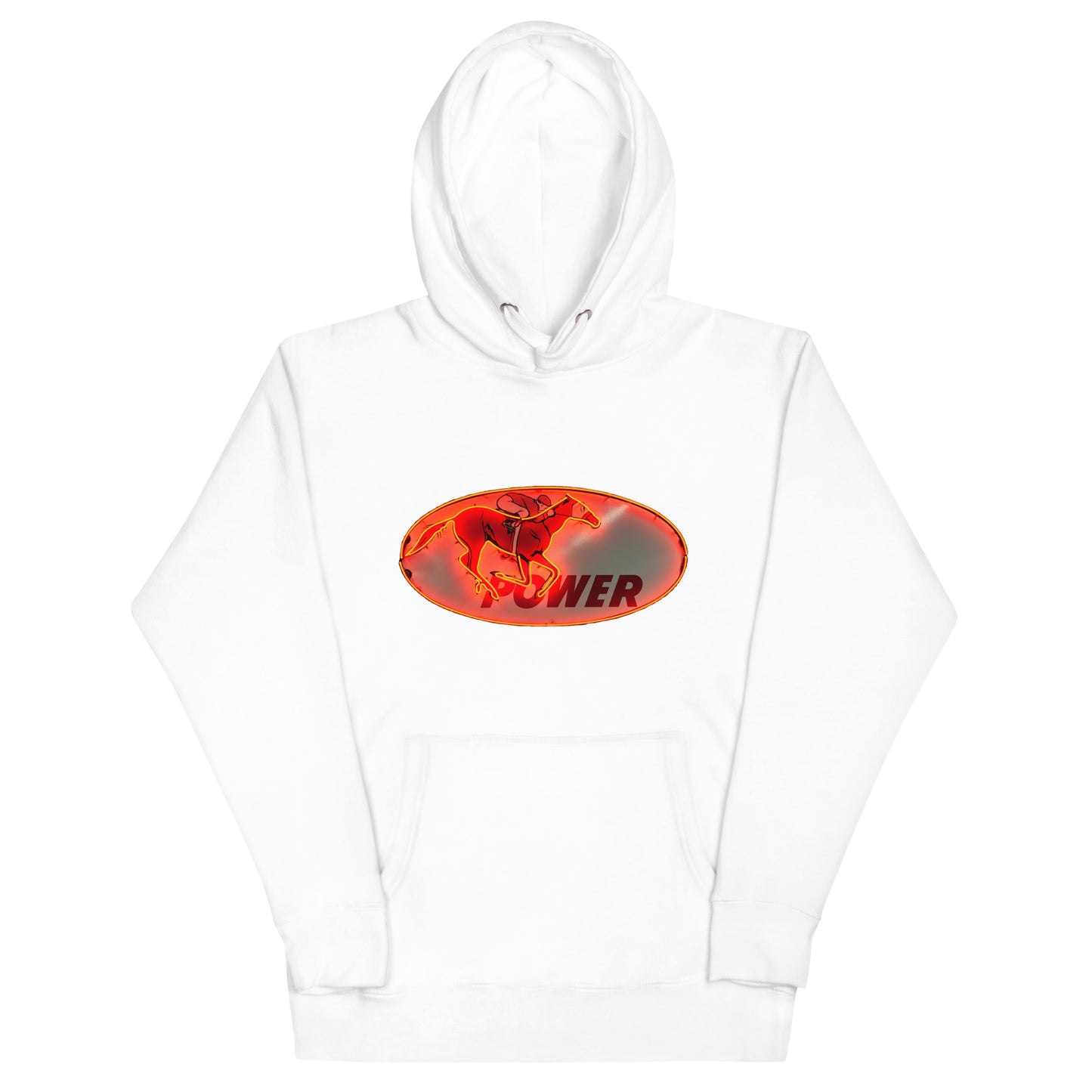 Retro Neon Sign Power Unisex Hoodie