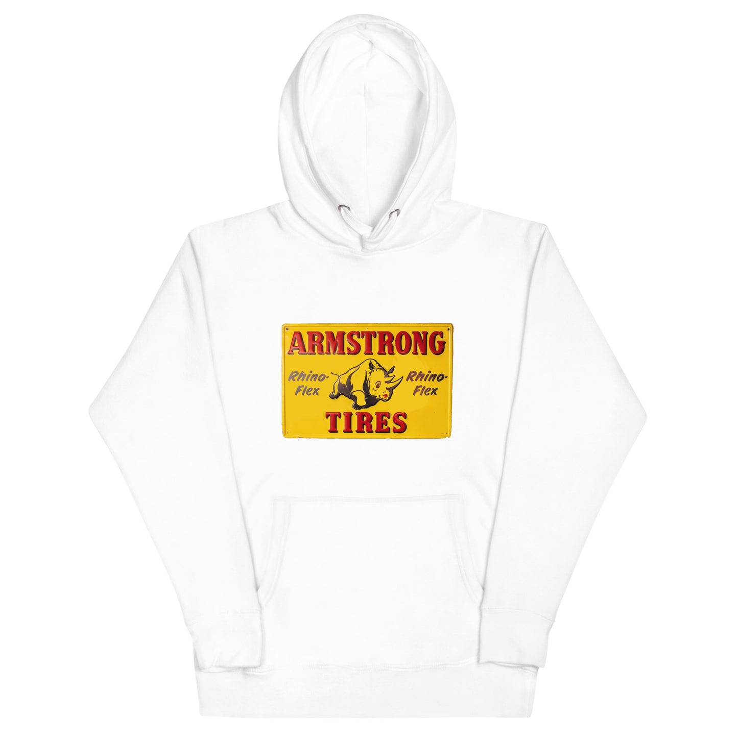 Retro Rhino Tire Sign Tin Style Unisex Hoodie