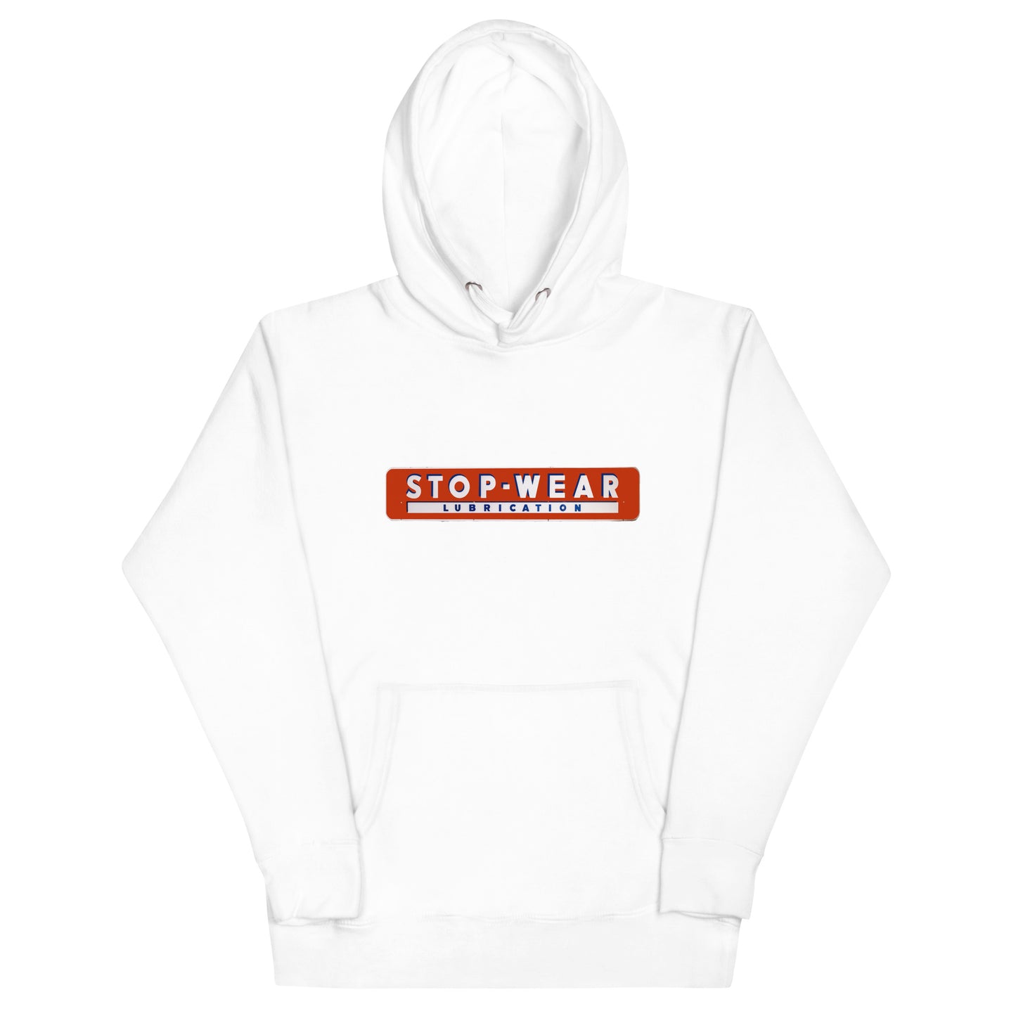 Retro Stop Wear Lube Painted Sign Unisex Hoodie