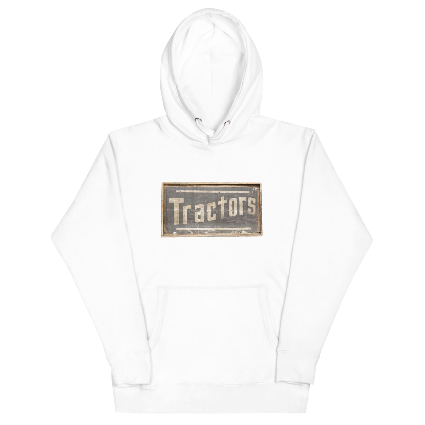 Retro Tractors Sign Wood Style Unisex Hoodie