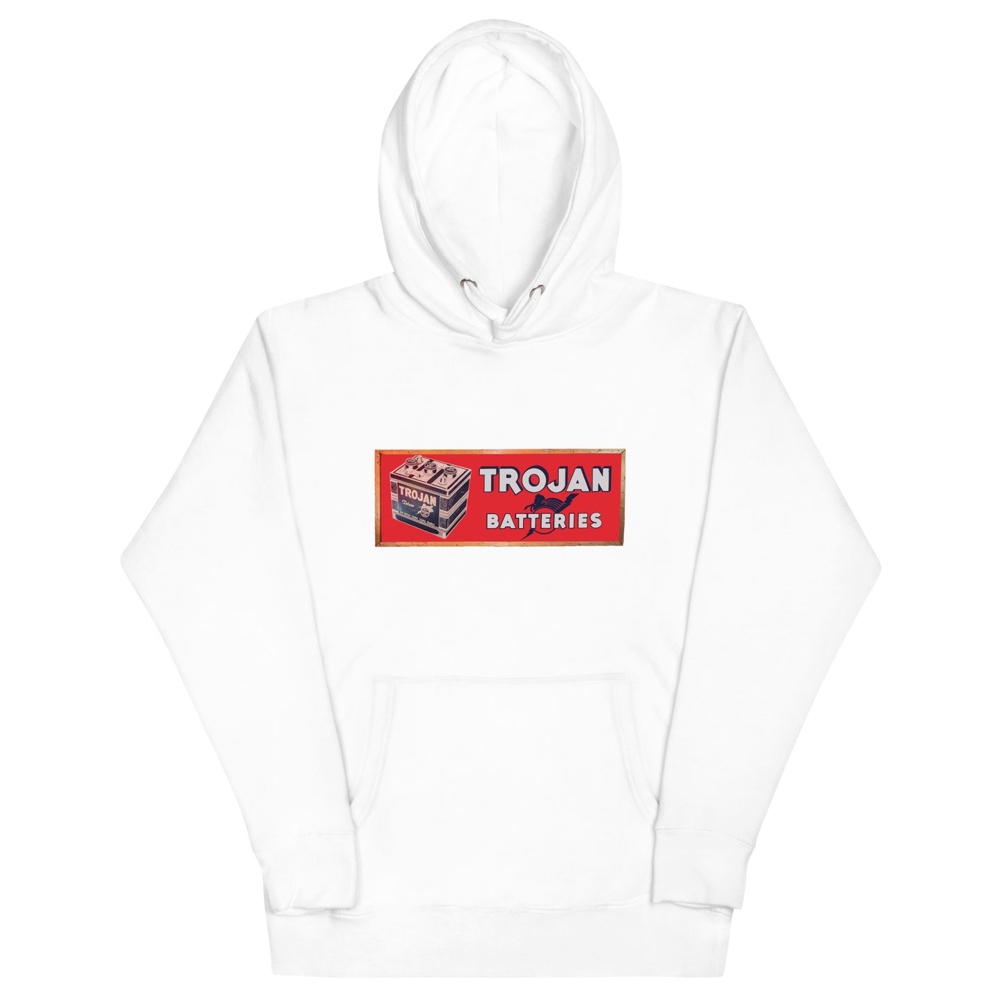 Vintage Trojan Battery Sign Unisex Hoodie