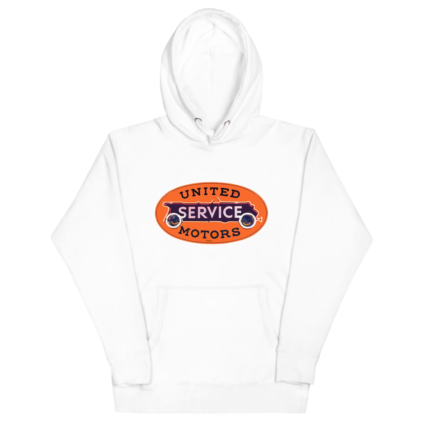 Vintage United Service Motor Neon Style Unlit Unisex Hoodie