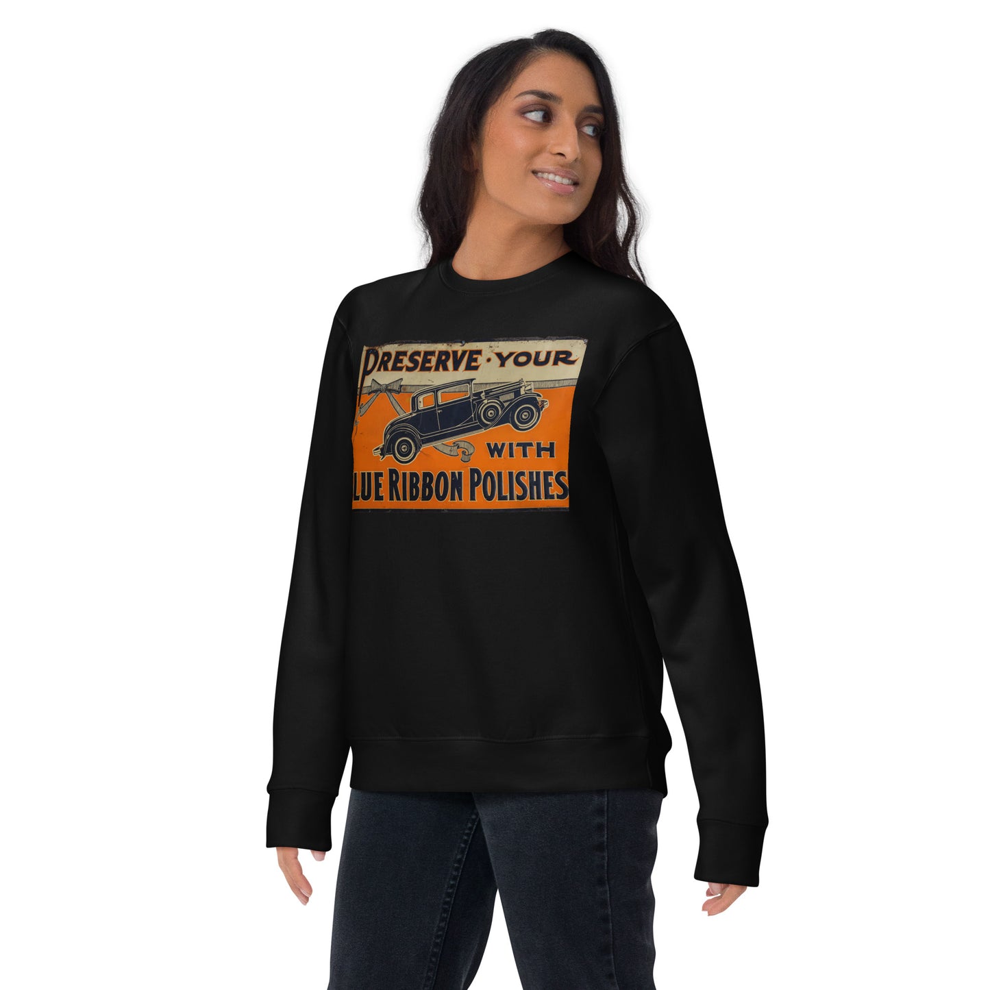 Blue Ribbon Patina Tin Style Unisex Premium Sweatshirt