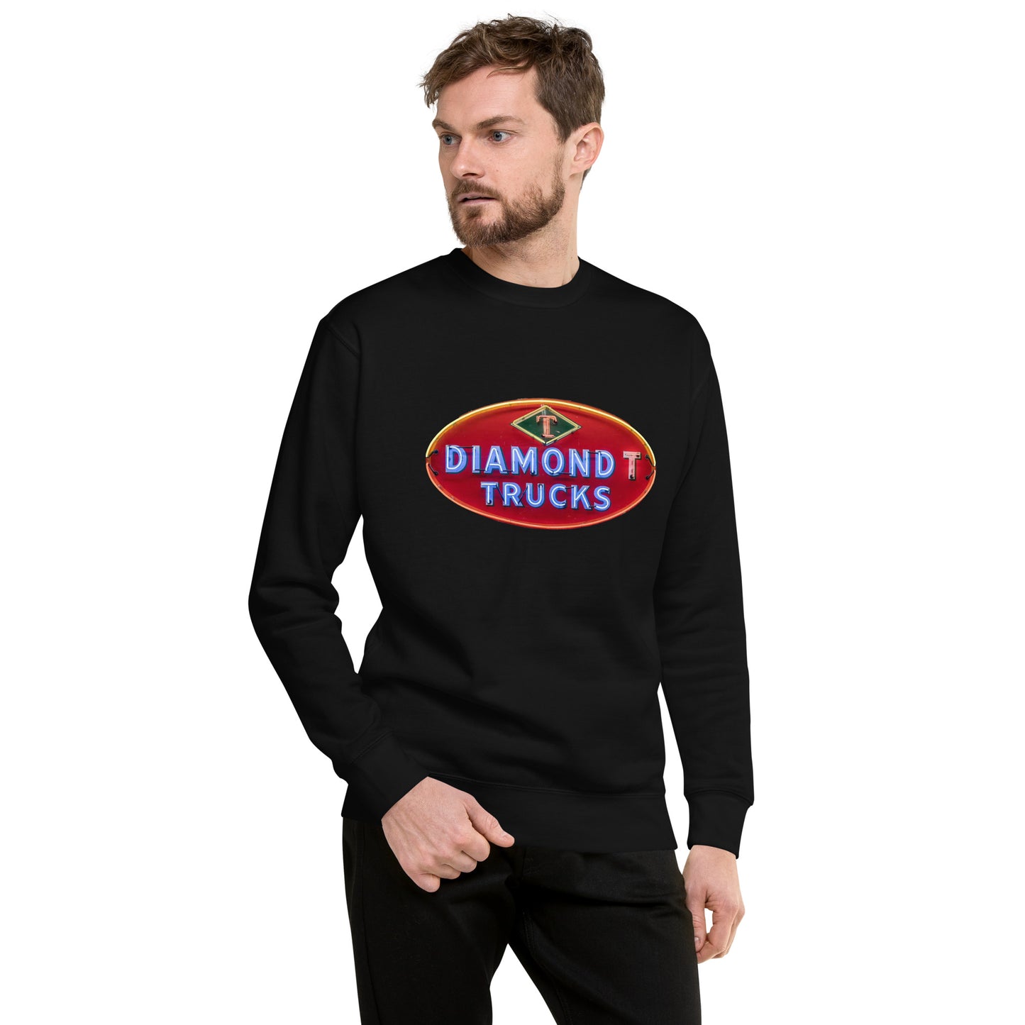 Diamond Trucks Retro Neon Sign Style Unisex Premium Sweatshirt