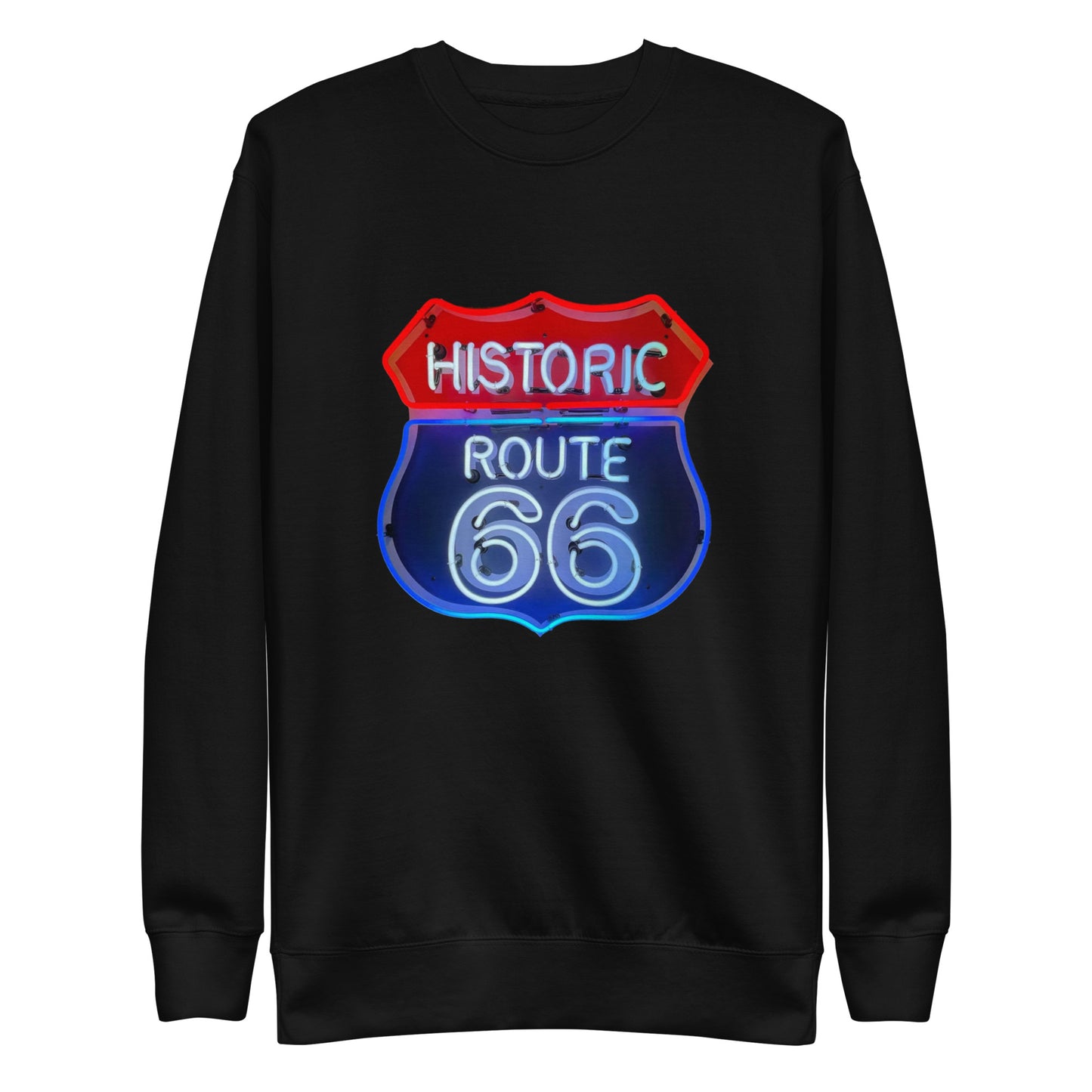 Vintage Route 66 Neon Style Unisex Premium Sweatshirt