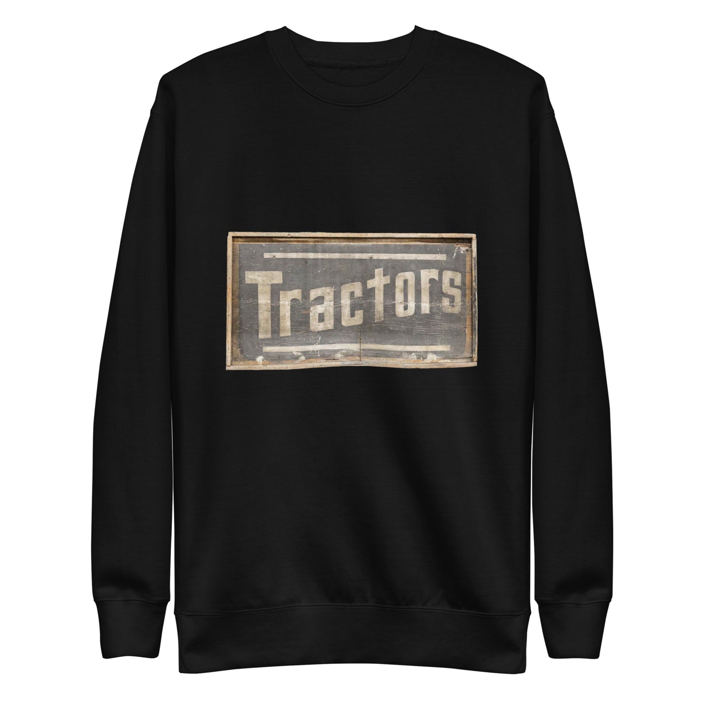 Retro Tractors Sign Wood Style Unisex Premium Sweatshirt