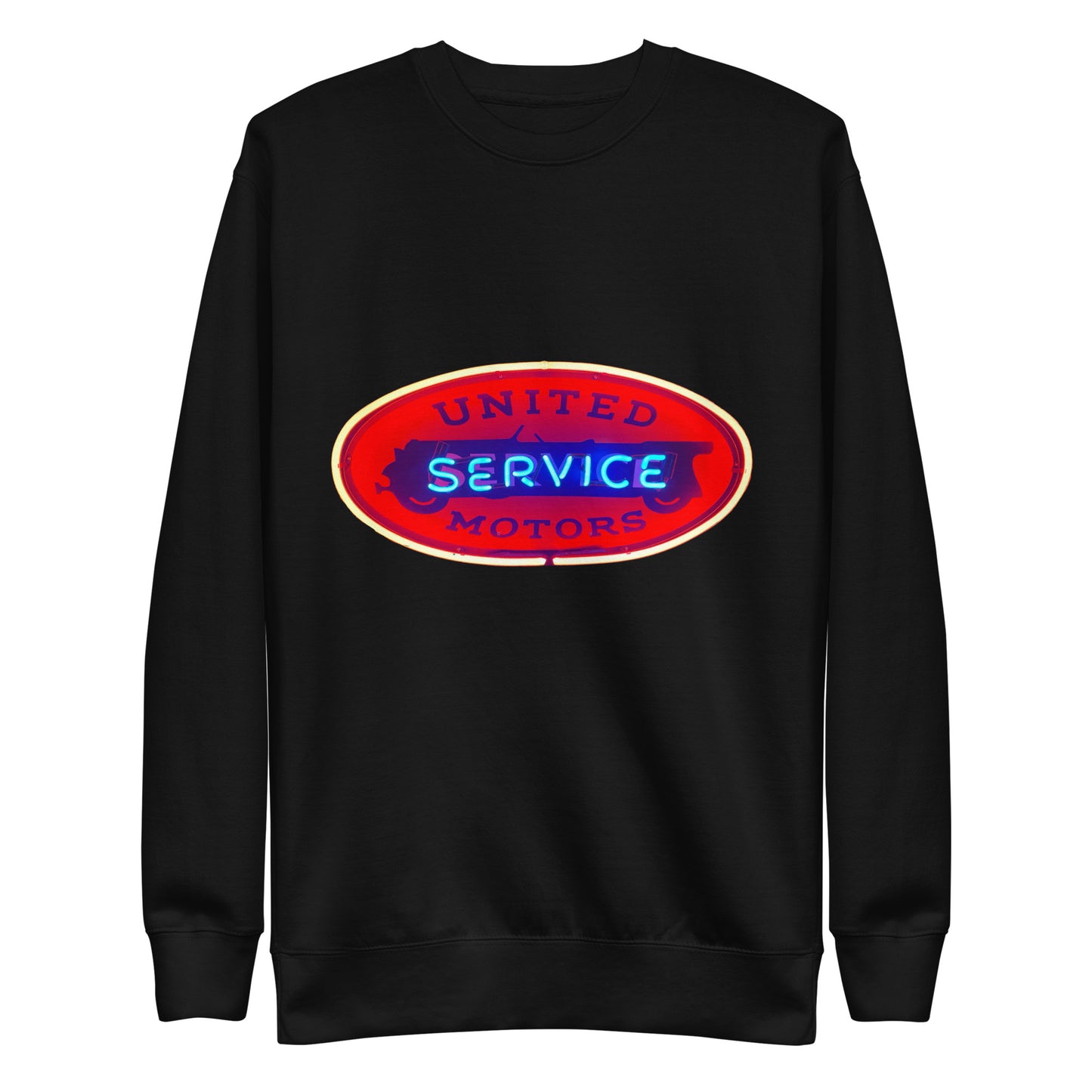 Vintage United Service Motor Neon Style Lit Unisex Premium Sweatshirt