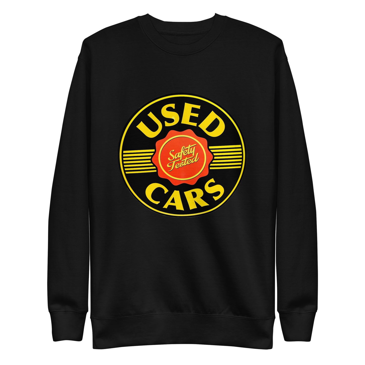 Vintage Porcelain Used Car Sign Unisex Premium Sweatshirt