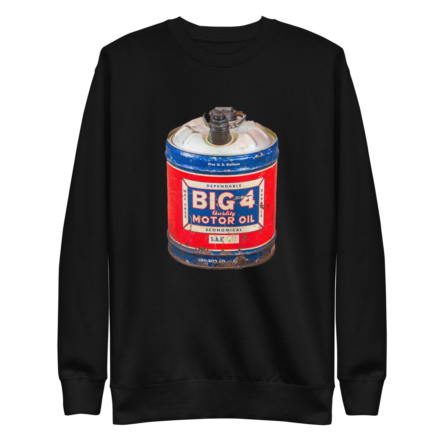 Vintage Motor Oil Steel Gallon Style Unisex Premium Sweatshirt