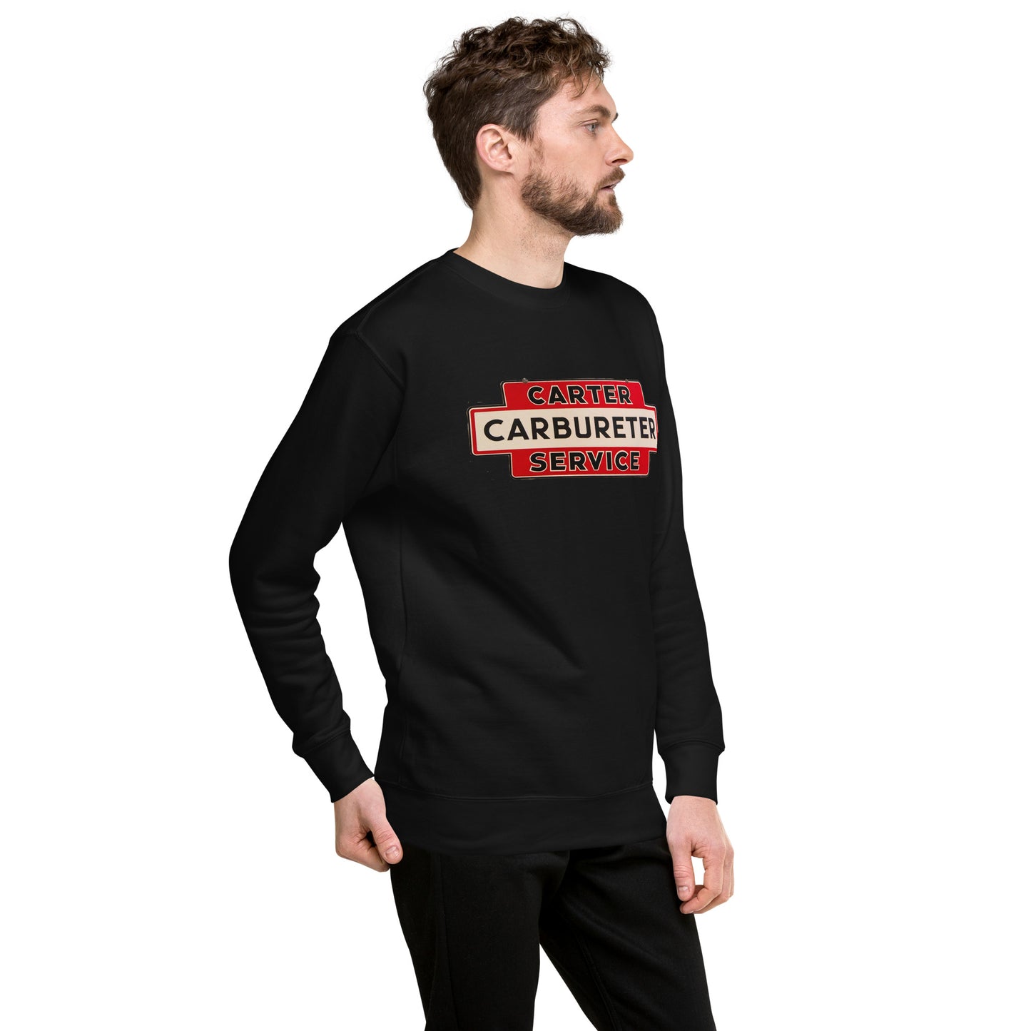 Carter Carbs Tin Style Shop Sign Unisex Premium Sweatshirt