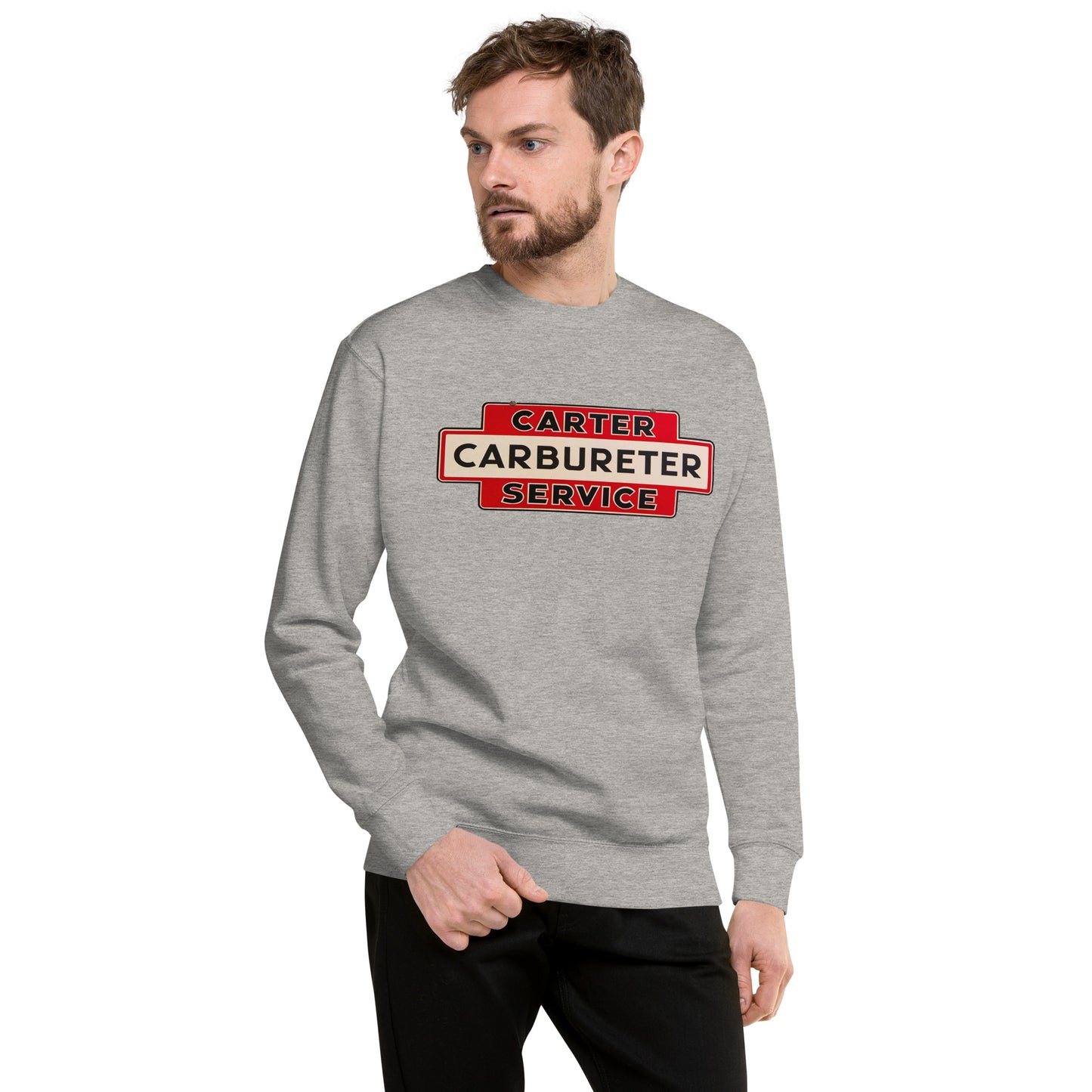 Carter Carbs Tin Style Shop Sign Unisex Premium Sweatshirt