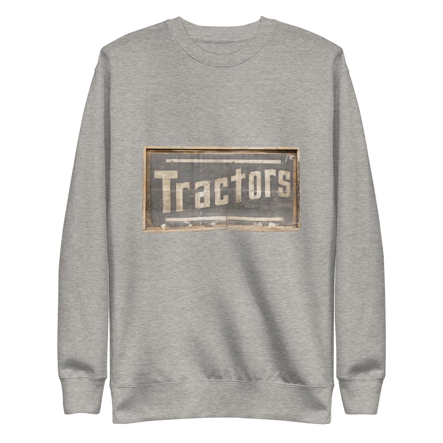 Retro Tractors Sign Wood Style Unisex Premium Sweatshirt