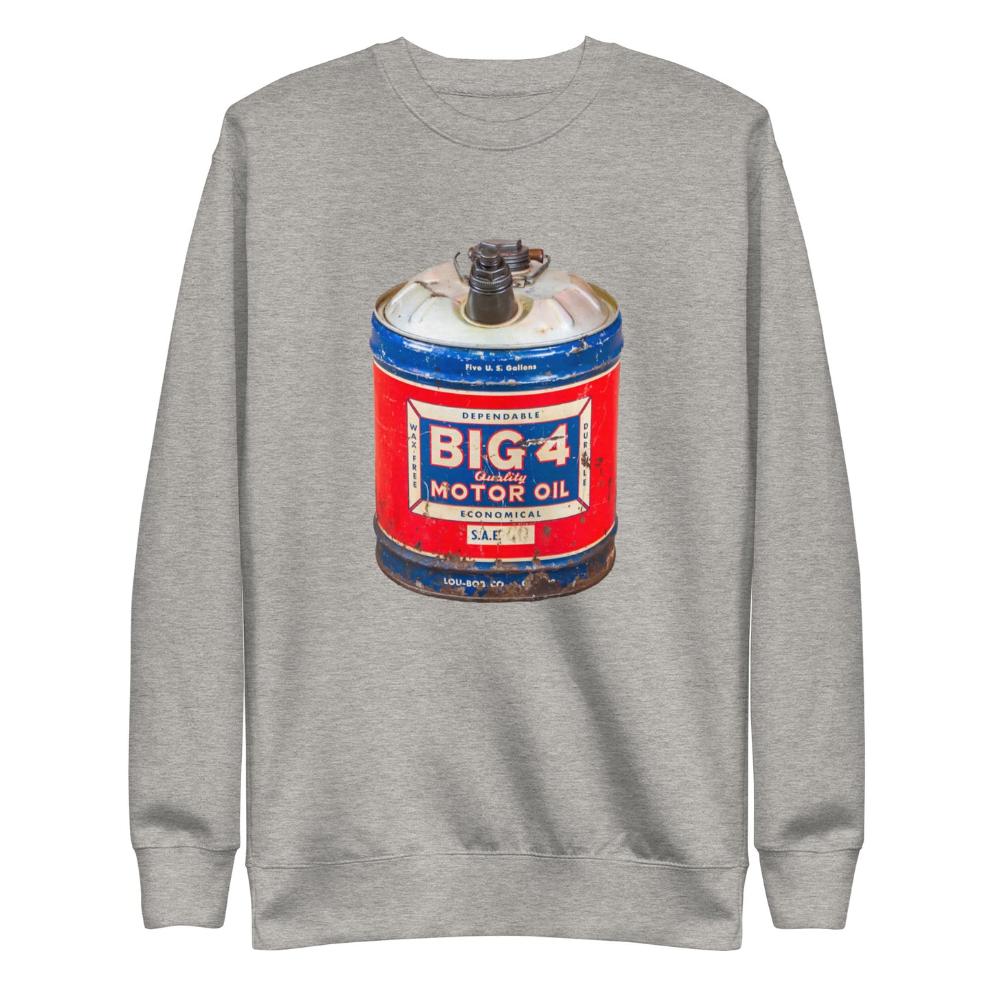 Vintage Motor Oil Steel Gallon Style Unisex Premium Sweatshirt