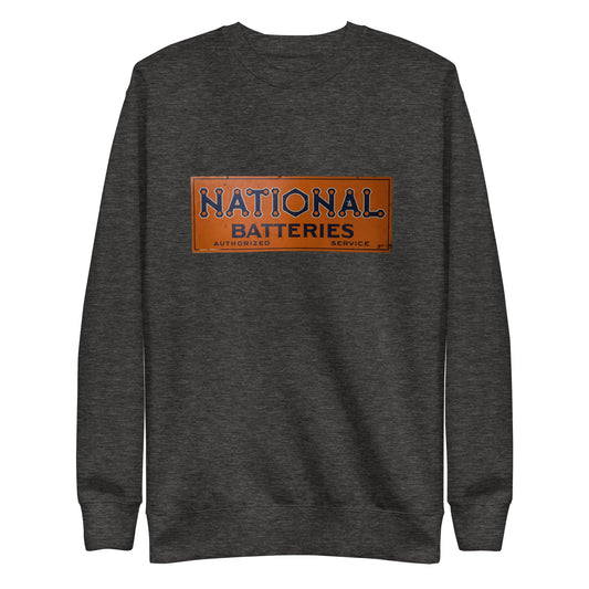 Retro National Battery Sign Patina Style Unisex Premium Sweatshirt