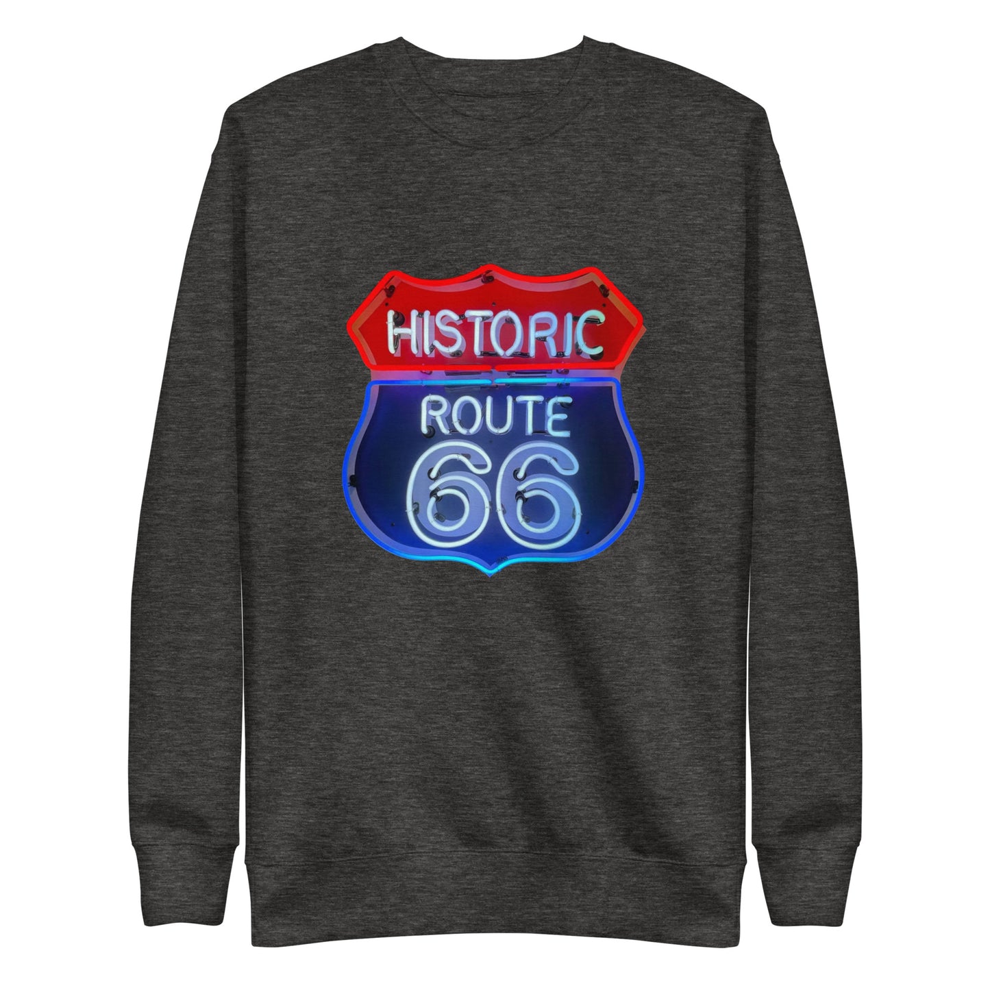 Vintage Route 66 Neon Style Unisex Premium Sweatshirt