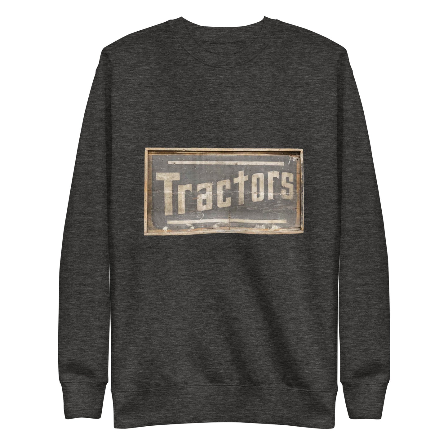 Retro Tractors Sign Wood Style Unisex Premium Sweatshirt