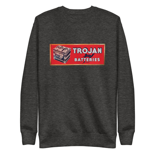 Vintage Trojan Battery Sign Unisex Premium Sweatshirt