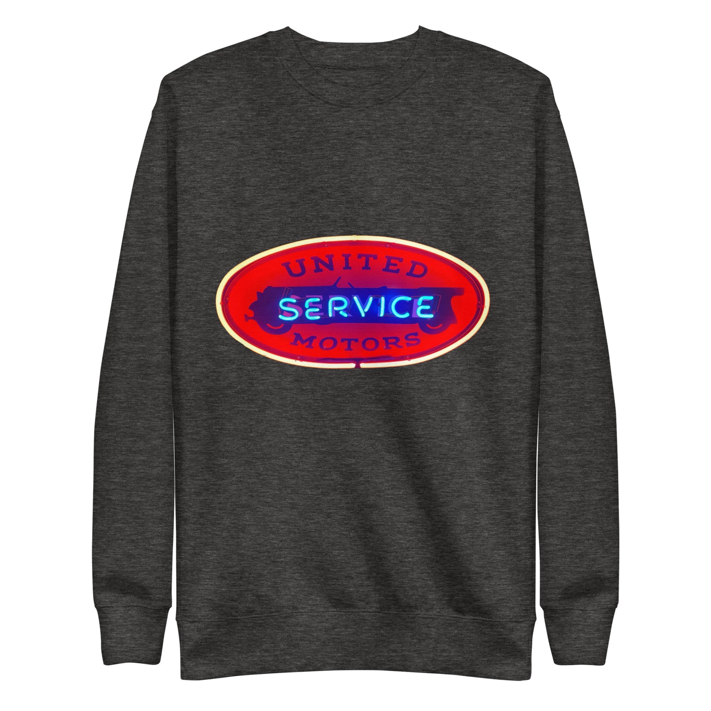 Vintage United Service Motor Neon Style Lit Unisex Premium Sweatshirt