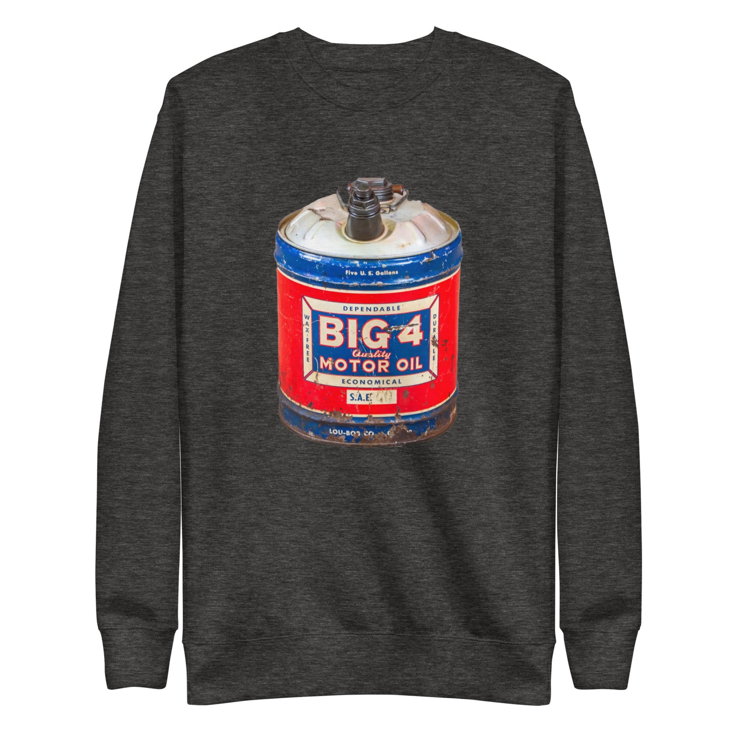 Vintage Motor Oil Steel Gallon Style Unisex Premium Sweatshirt