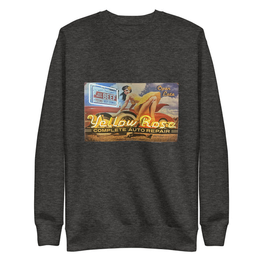 Vintage Auto Repair Neon Sign Style Unisex Premium Sweatshirt