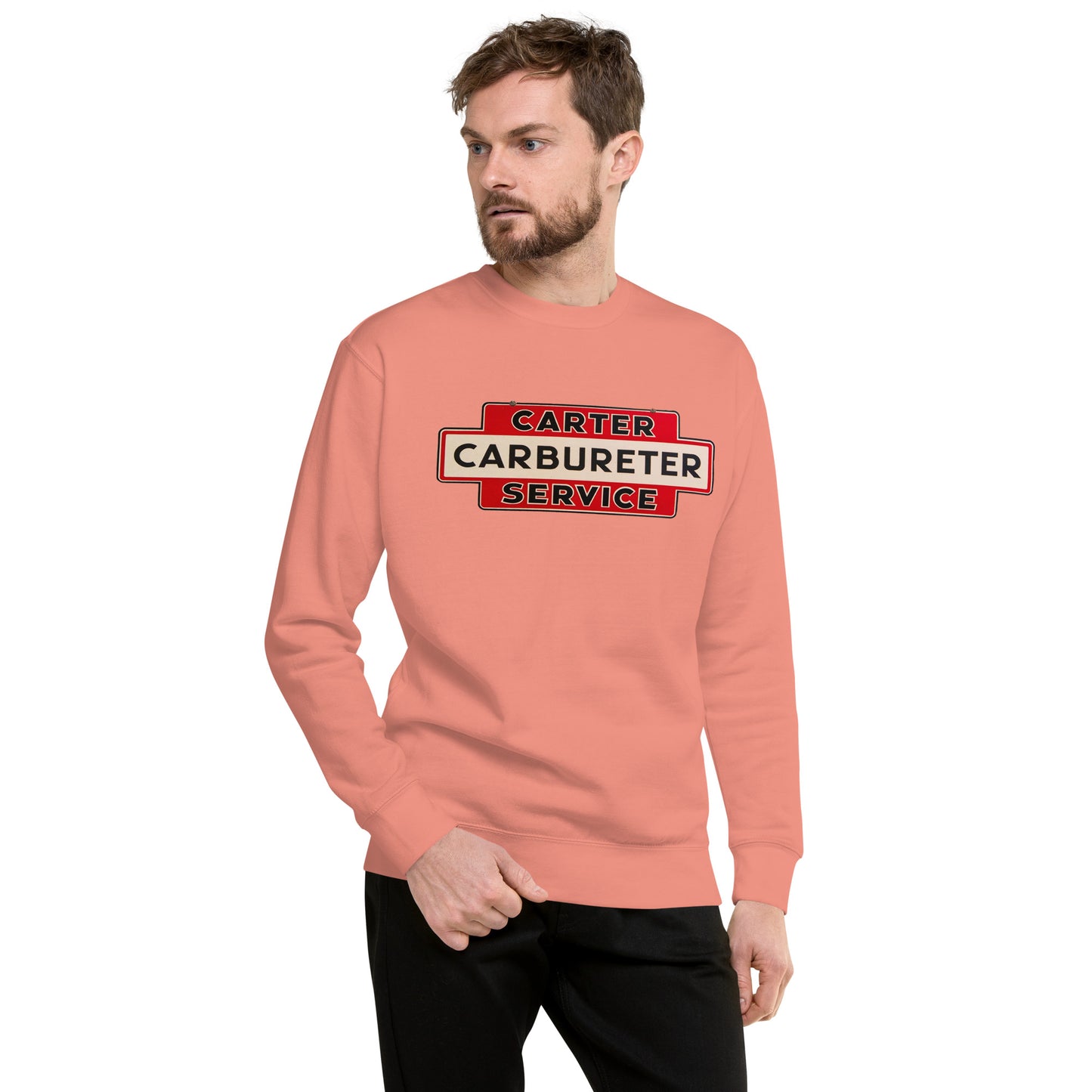 Carter Carbs Tin Style Shop Sign Unisex Premium Sweatshirt