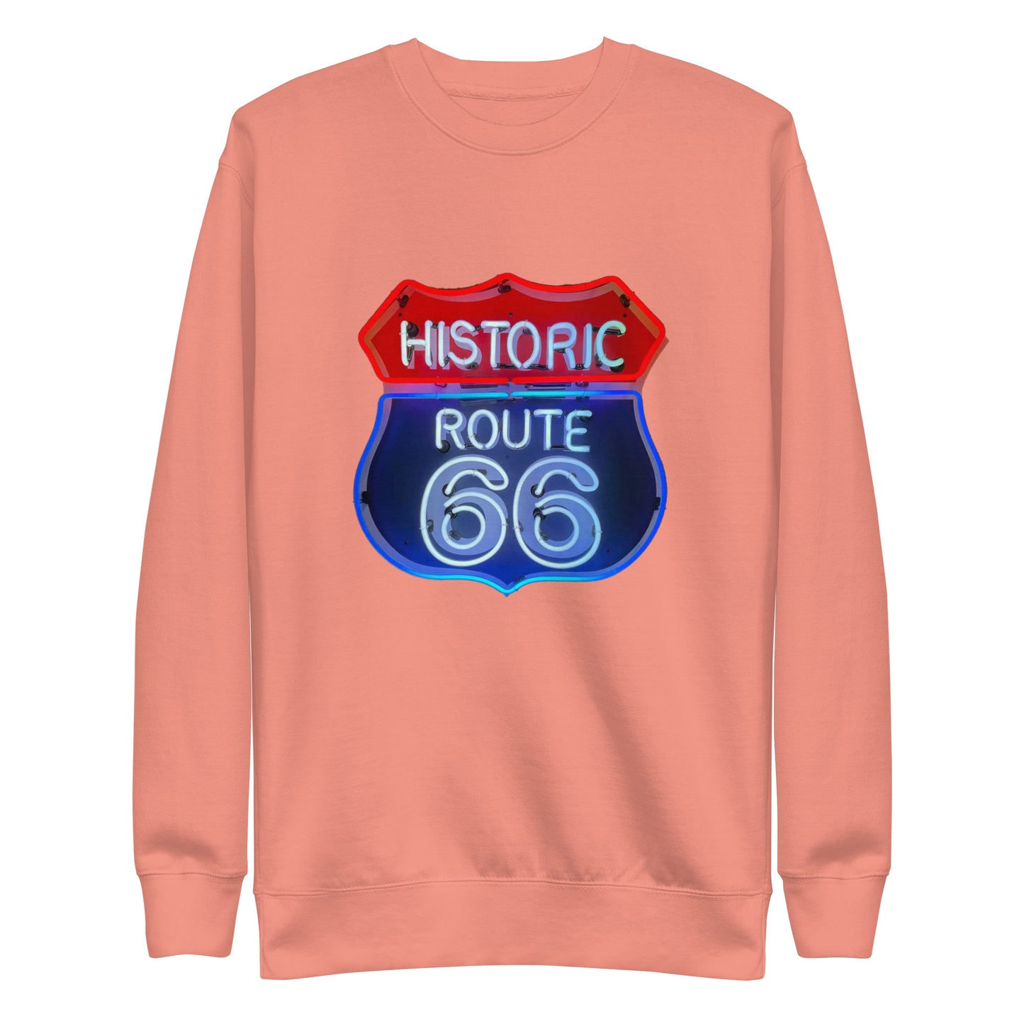 Vintage Route 66 Neon Style Unisex Premium Sweatshirt