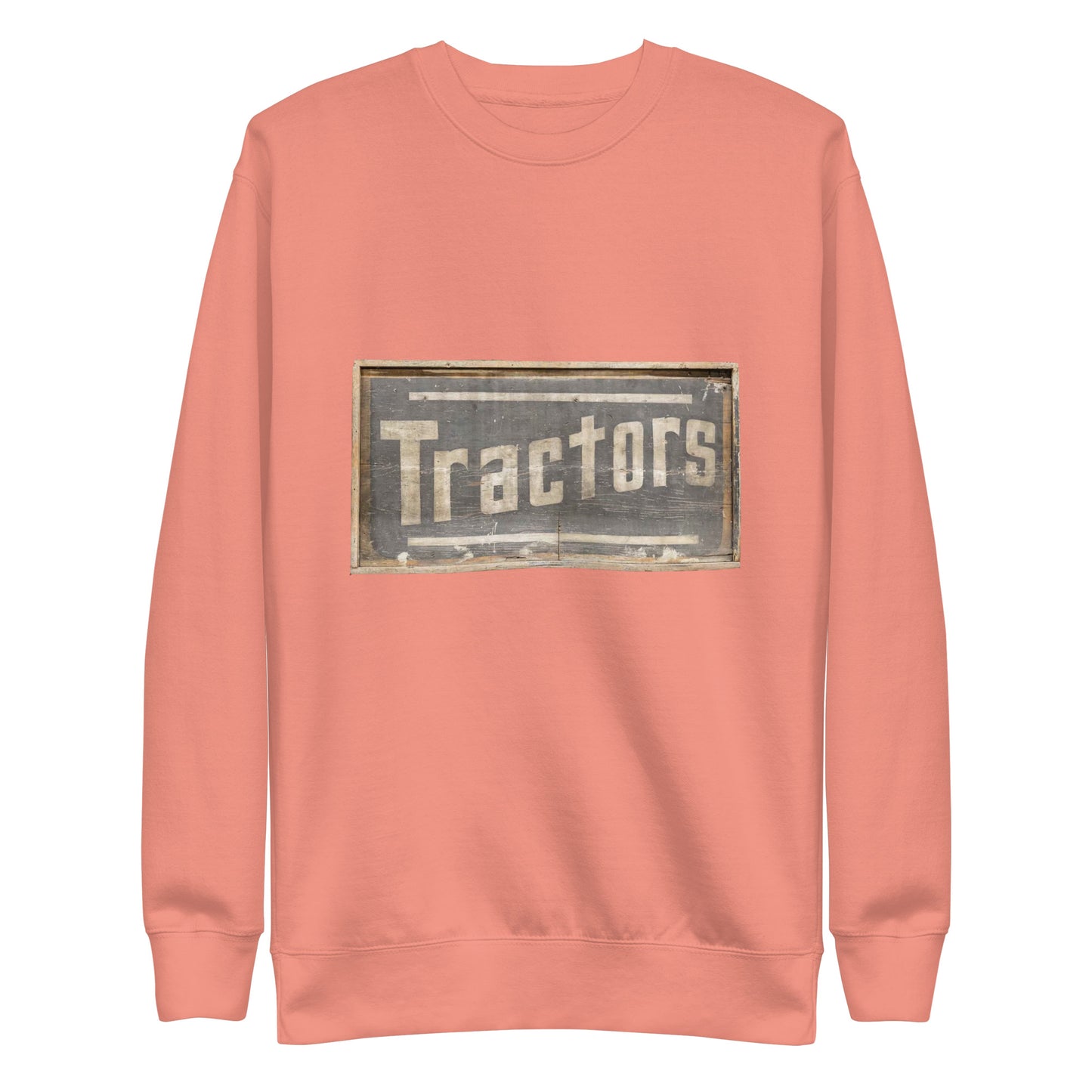 Retro Tractors Sign Wood Style Unisex Premium Sweatshirt