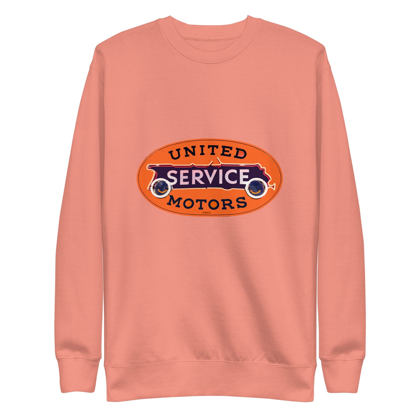 Vintage United Service Motor Neon Style Unlit Unisex Premium Sweatshirt