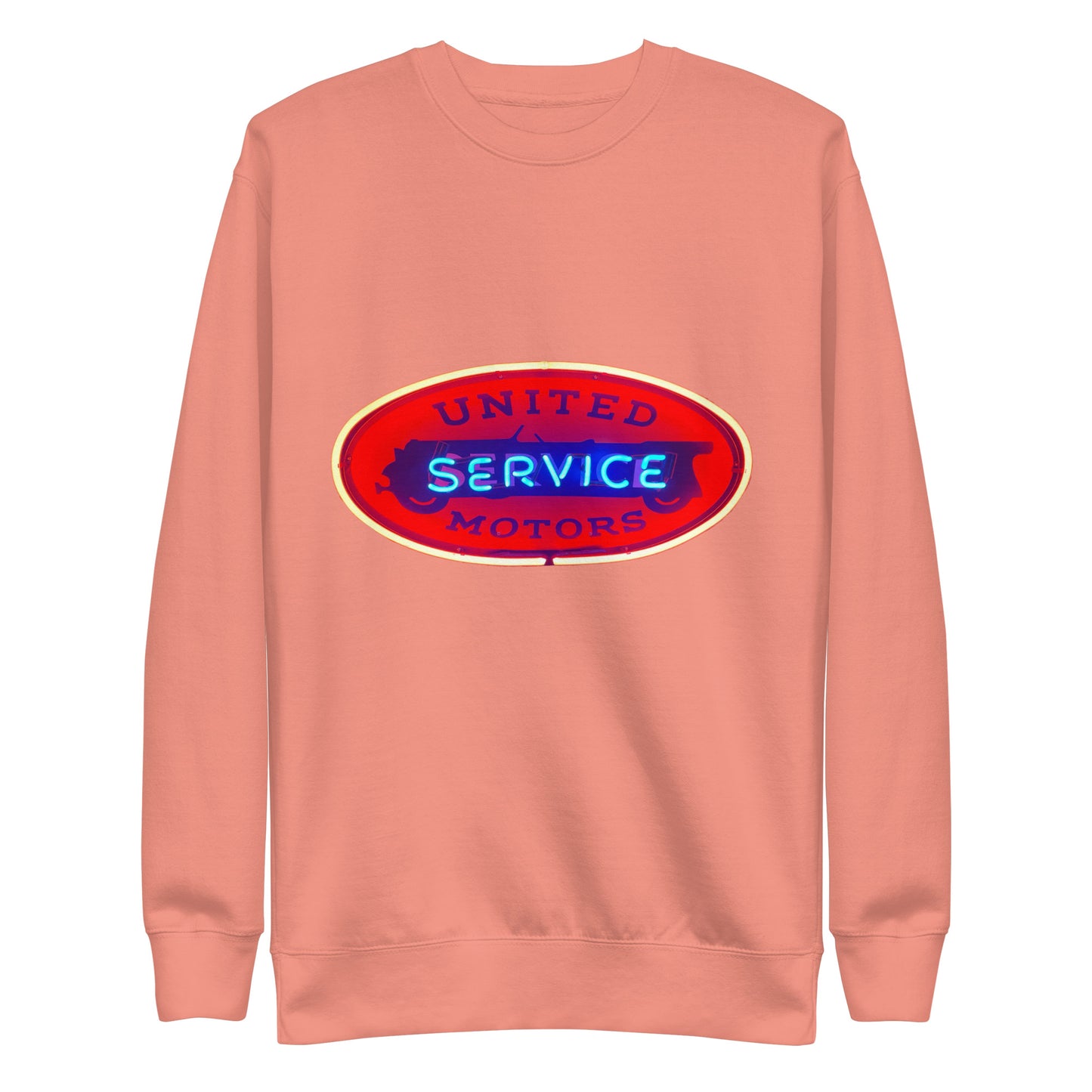 Vintage United Service Motor Neon Style Lit Unisex Premium Sweatshirt