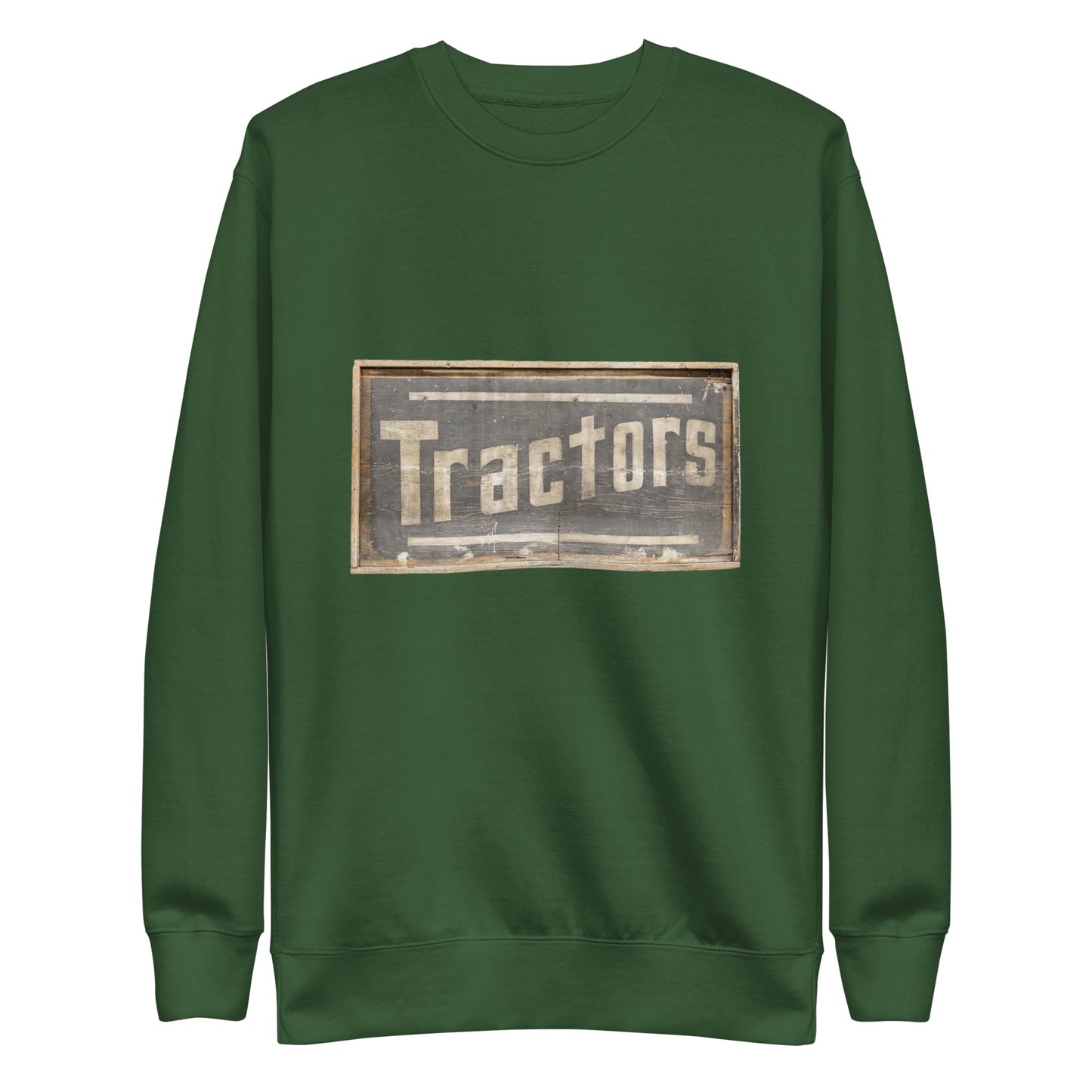 Retro Tractors Sign Wood Style Unisex Premium Sweatshirt